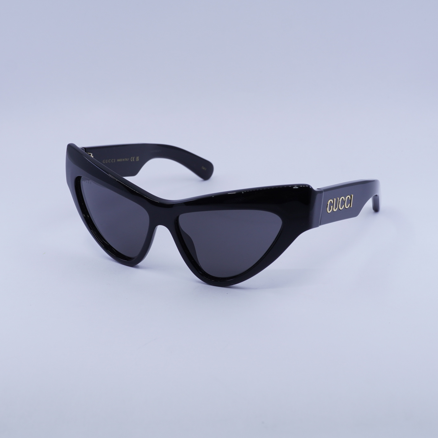 NEW GG1294S 001 GUCCI SUNGLASSES SHINY BLACK GREY CAR EYE WOMEN EYEWEAR GUCCI GUCCI NEW GUCCI GG1294S 001 WOMEN SHINY BLACK CAT EYE  main image 2