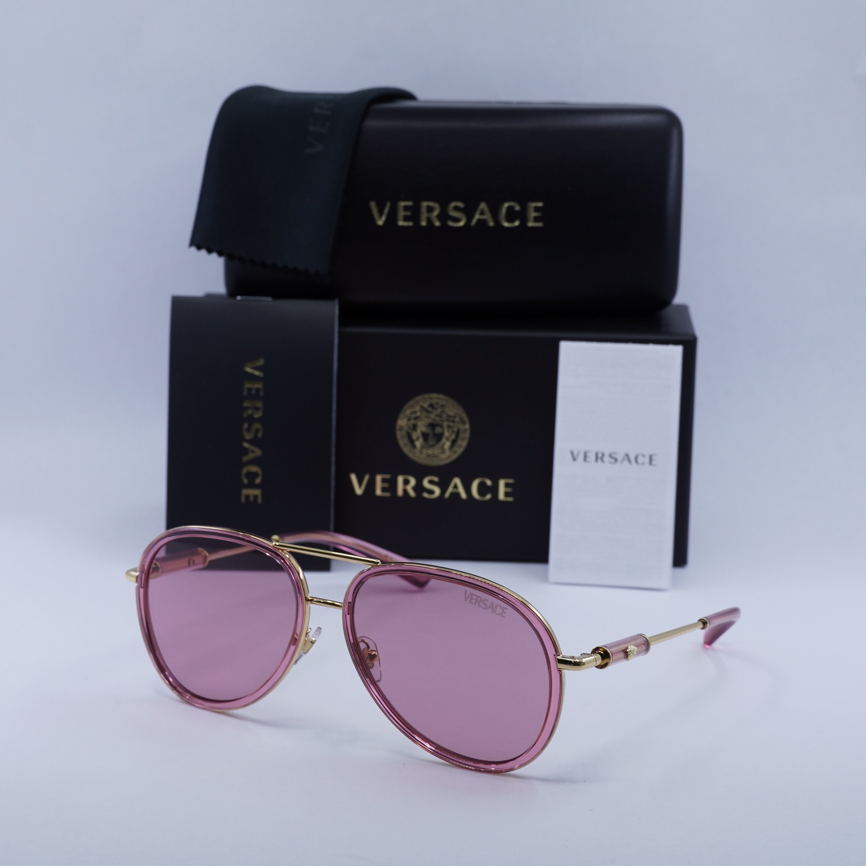 VERSACE VE2260 100284 Pink Transparent/Pink 60-16-140