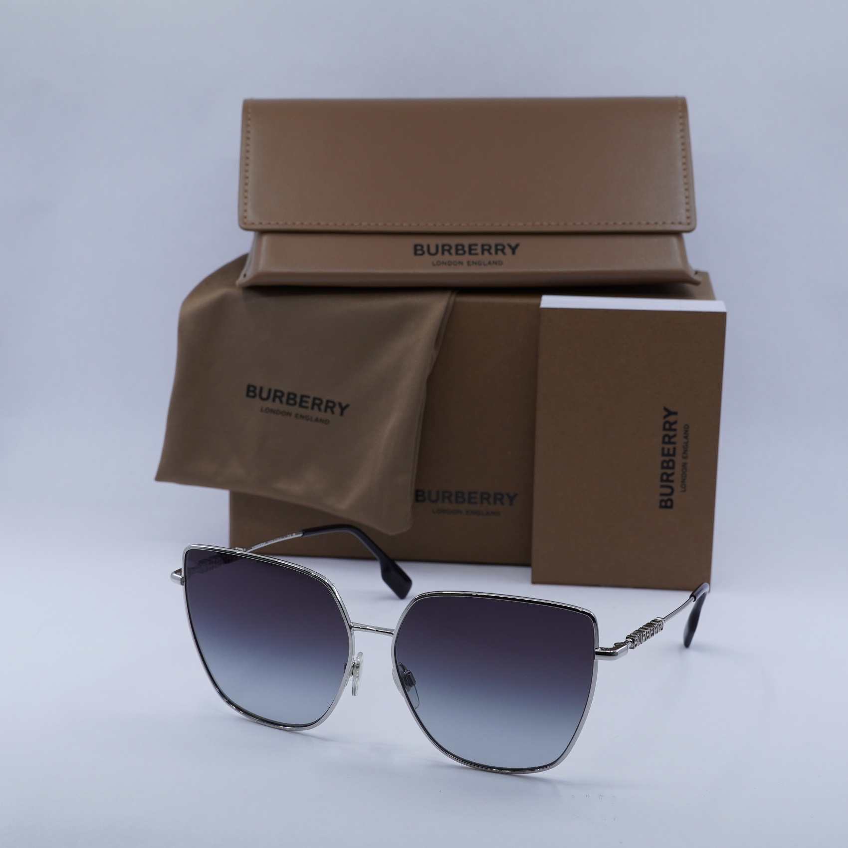 New BURBERRY Alexis Grey Gradient Cat Eye Ladies Sunglasses with box Amazon.com: BURBERRY BE4216 30018G 57M Black/Grey Gradient  main image 3