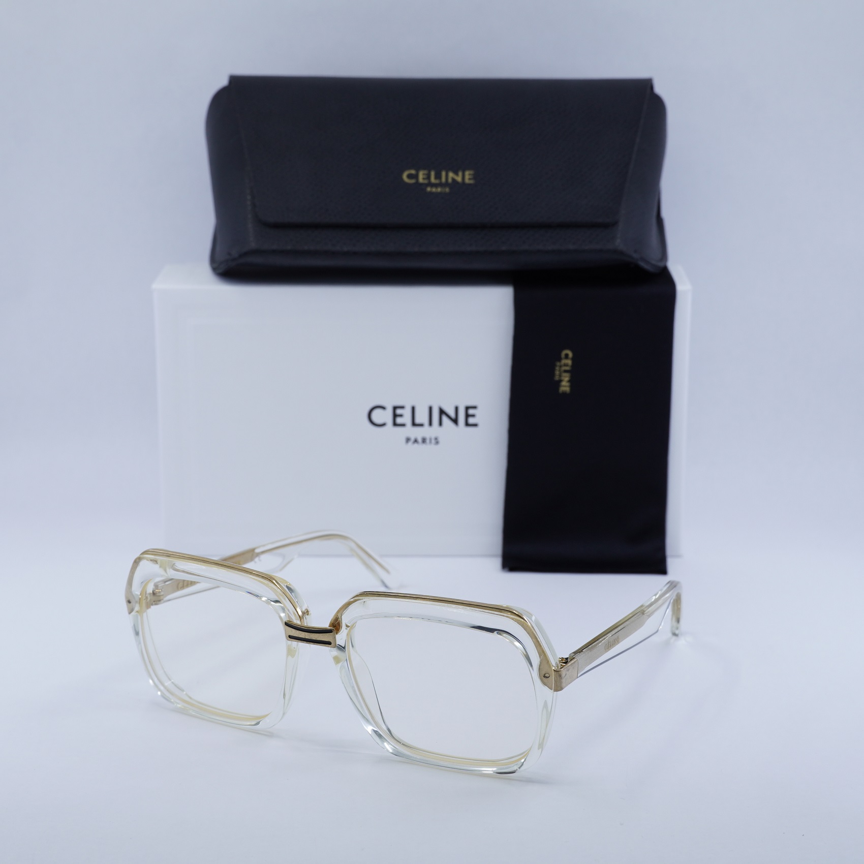 CELINE CL40050U 022 Transparent/Gold/Clear 56-17-140  display picture 1