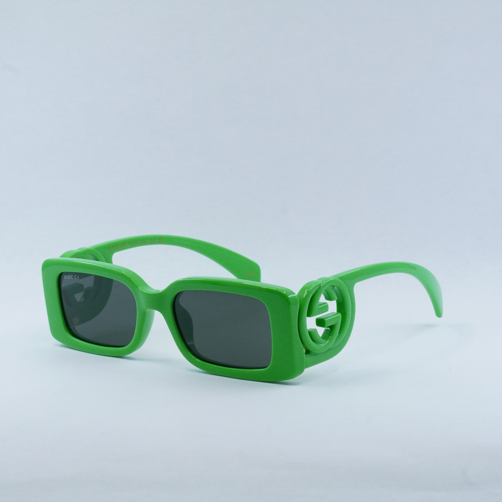 NEW Gucci GG1325S 009 Acid Green Grey Rectangle Unisex Sunglasses GG 1325s Gucci Sunglasses GG1325S 004 main image 4