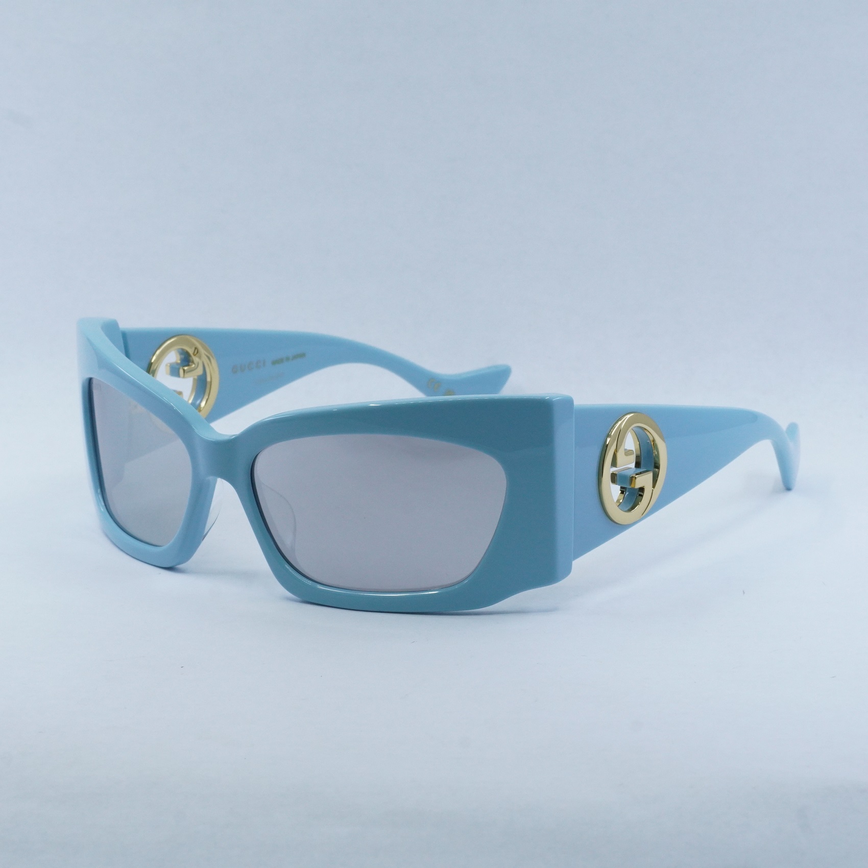 GUCCI GG1412S 005 Light Blue/Silver Mirror 62-16-125 Sunglasses
