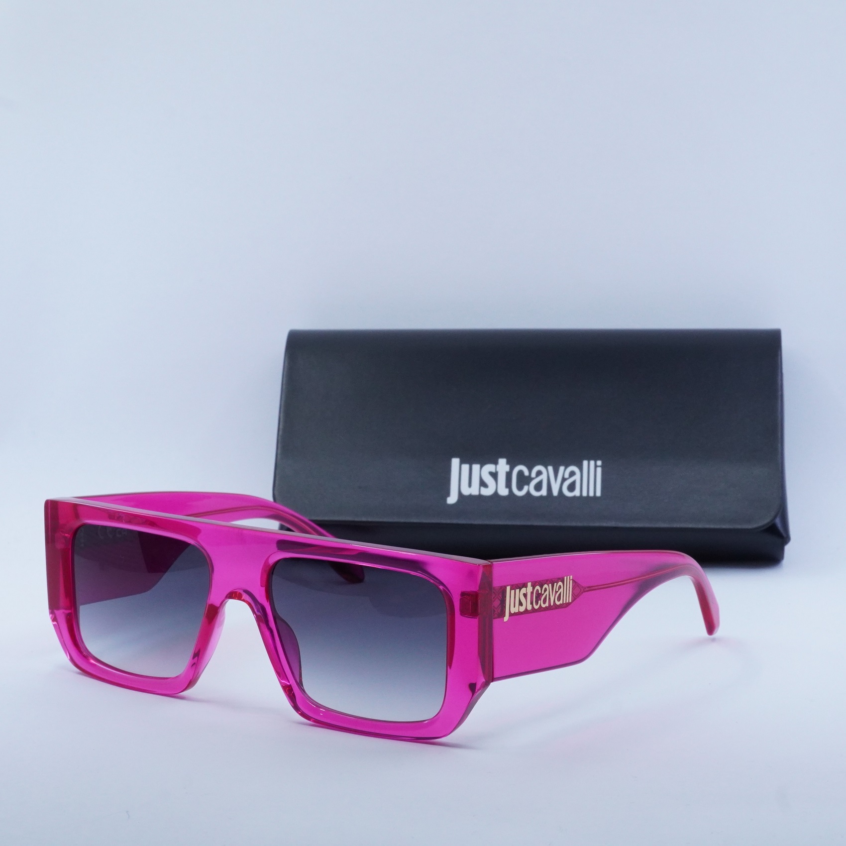 New JUST CAVALLI SJC022 0ATE Pink Fluo / Grey Gradient 56-18 
