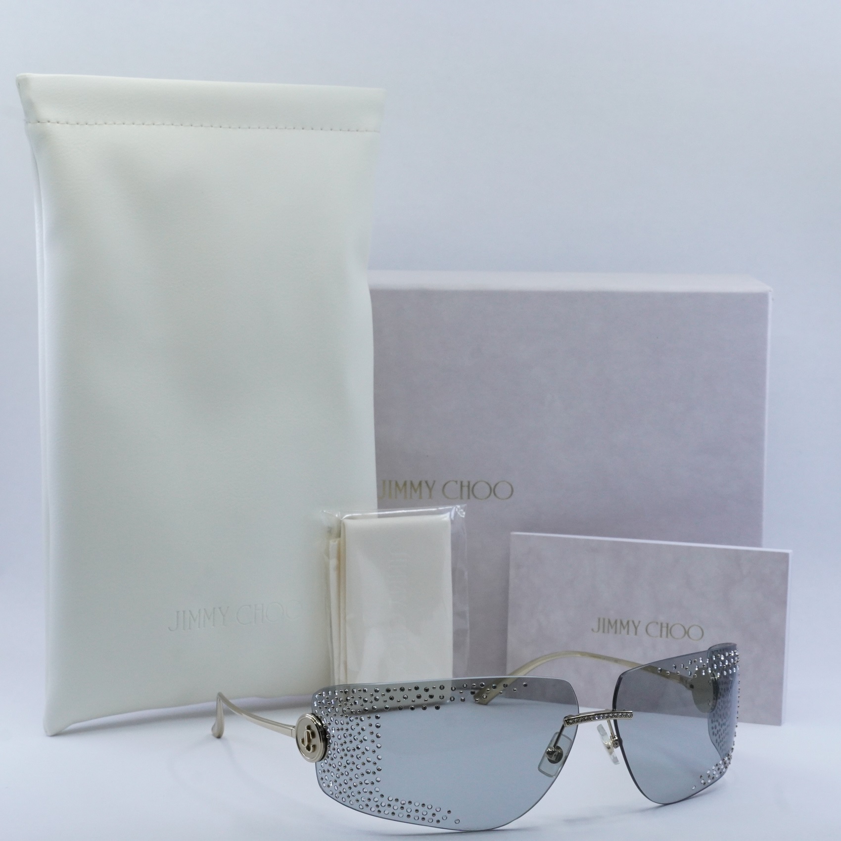 New JIMMY CHOO JC4009B 300687 Pale Gold/Light Grey 78-12-110  display picture 1