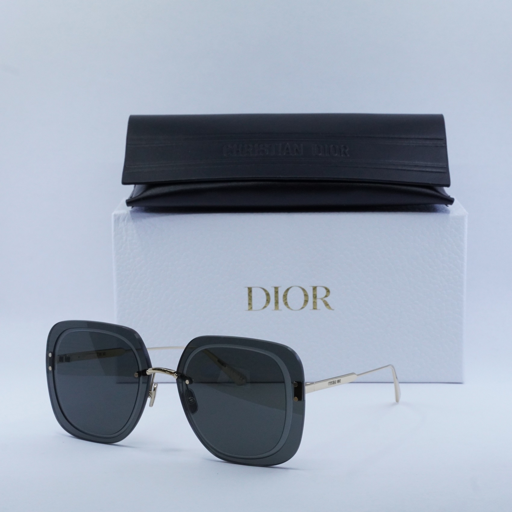 New! CHRISTIAN DIOR Sunglasses ULTRADIOR SU B0O0, Authentic Christian Dior UltraDior MU Blue Gold Shield B0B0 Sunglasses  main image 3