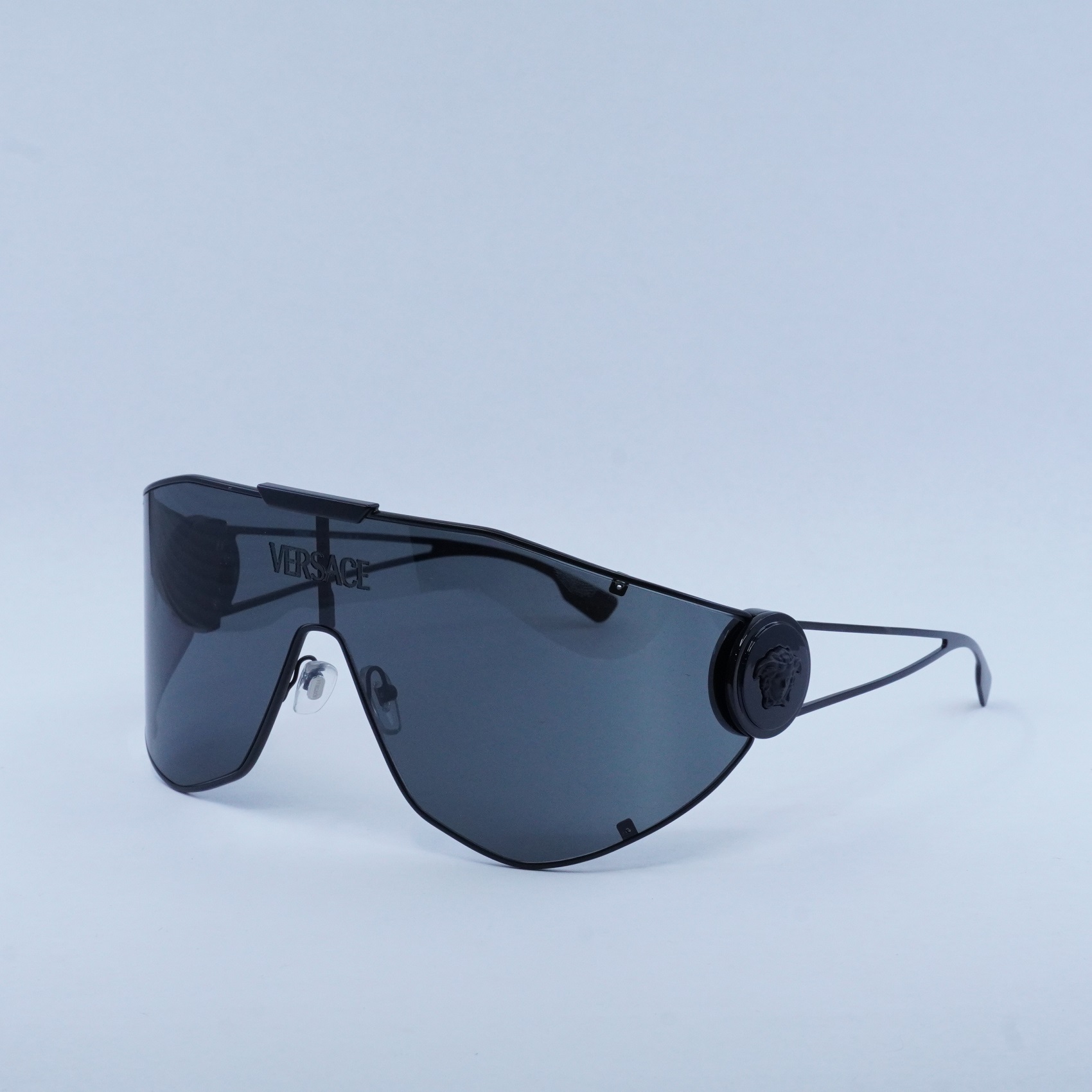 VERSACE Sunglasses VE2268 143387 Matte Black Dark Grey Unisex NEW Versace Dark Grey Shield Unisex Sunglasses VE2268 143387 142  main image 4
