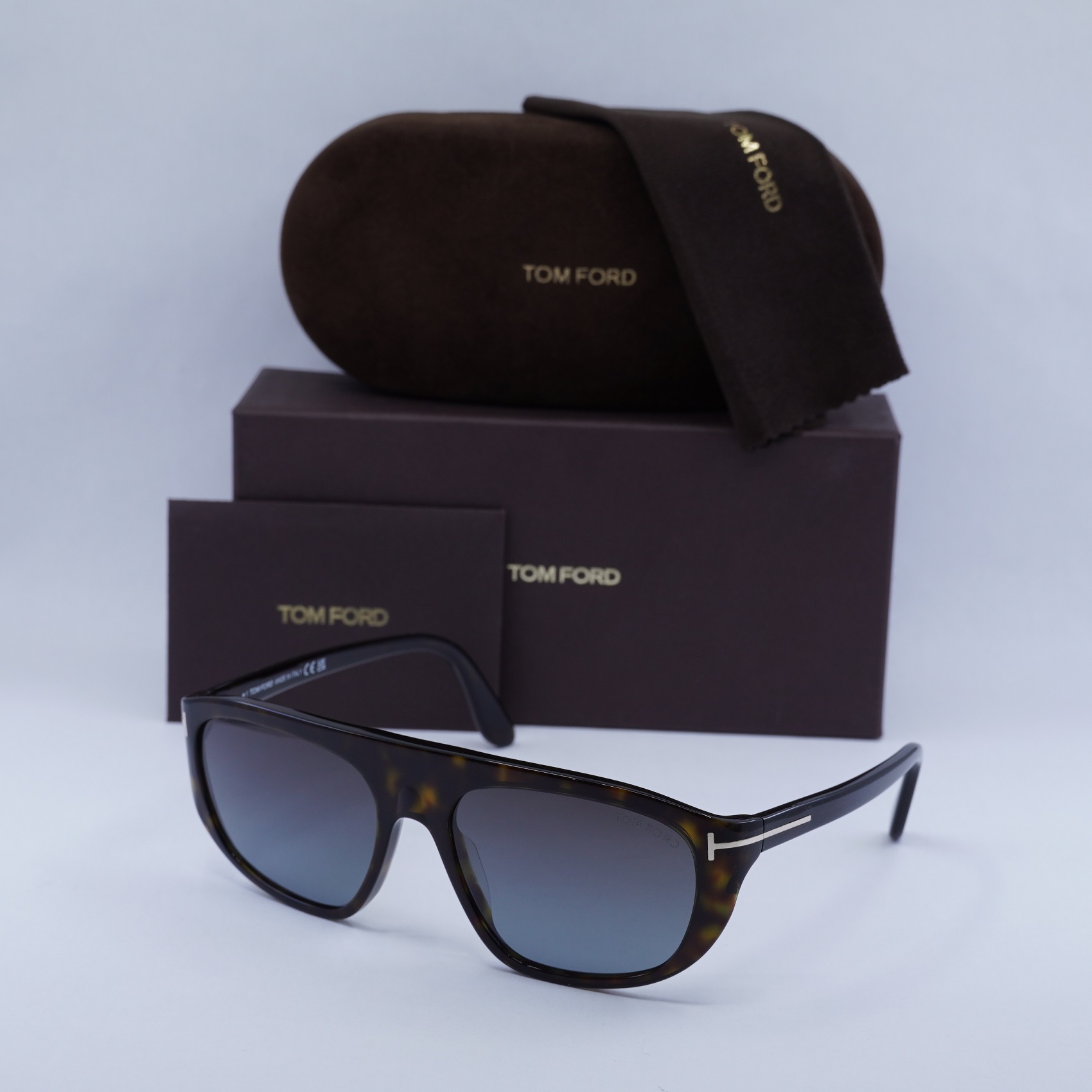 New TOM FORD FT1002 52B Dark Havana/Smoke Gradient 58-17-135 