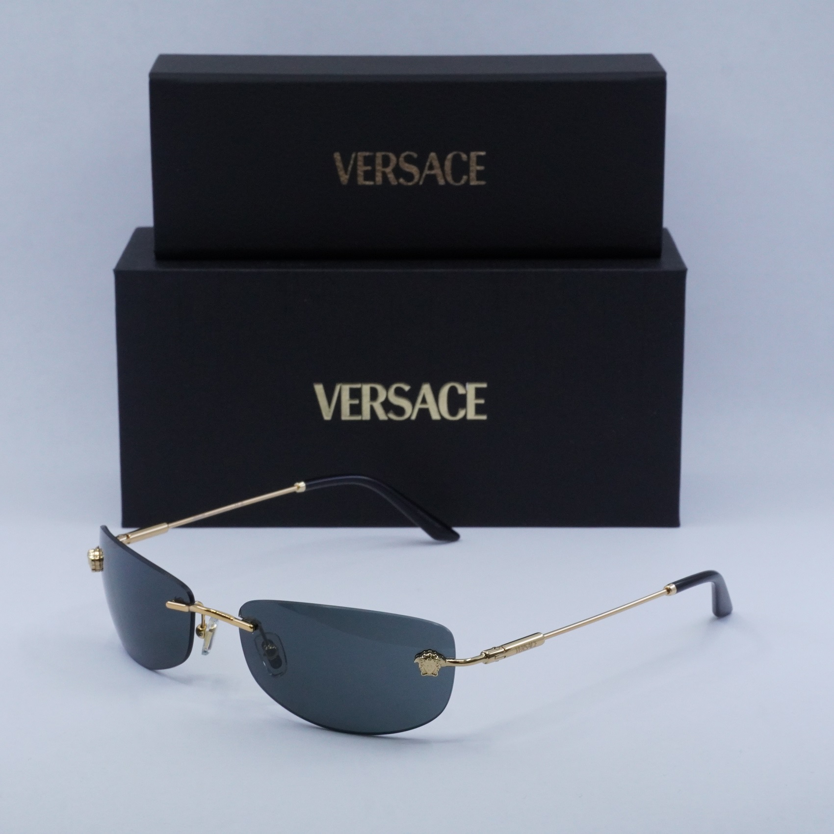 New VERSACE VE2279 100287 Gold/Dark Grey 60-18-135 Sunglasses | eBay