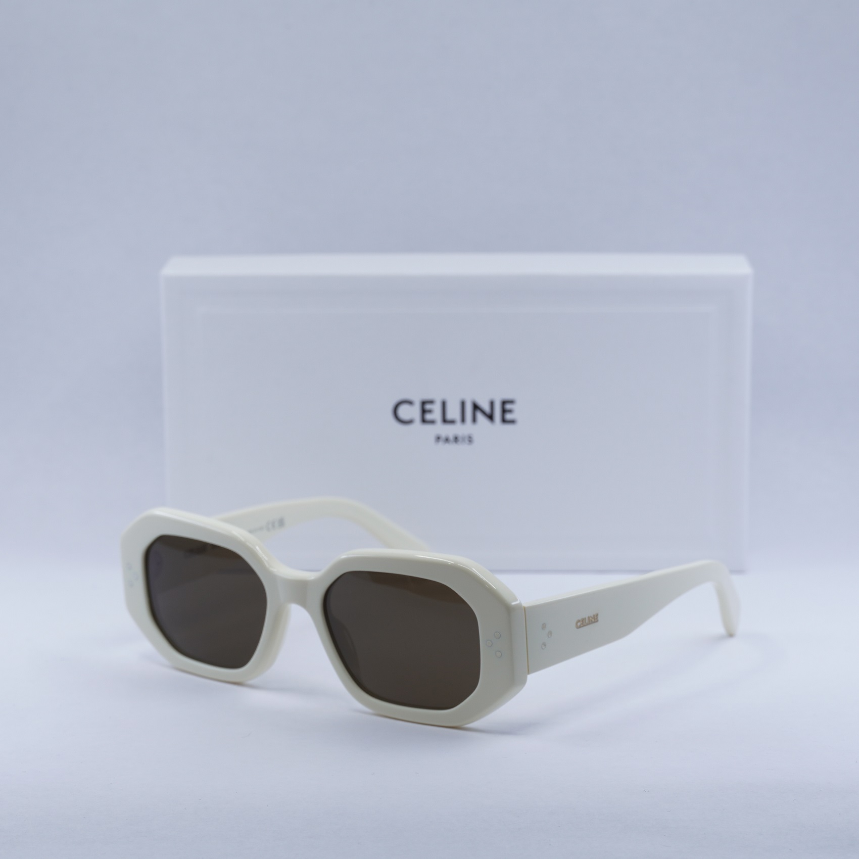 CELINE CL40255I 25E Ivory/Brown 52-18-135 Sunglasses New  display picture 3