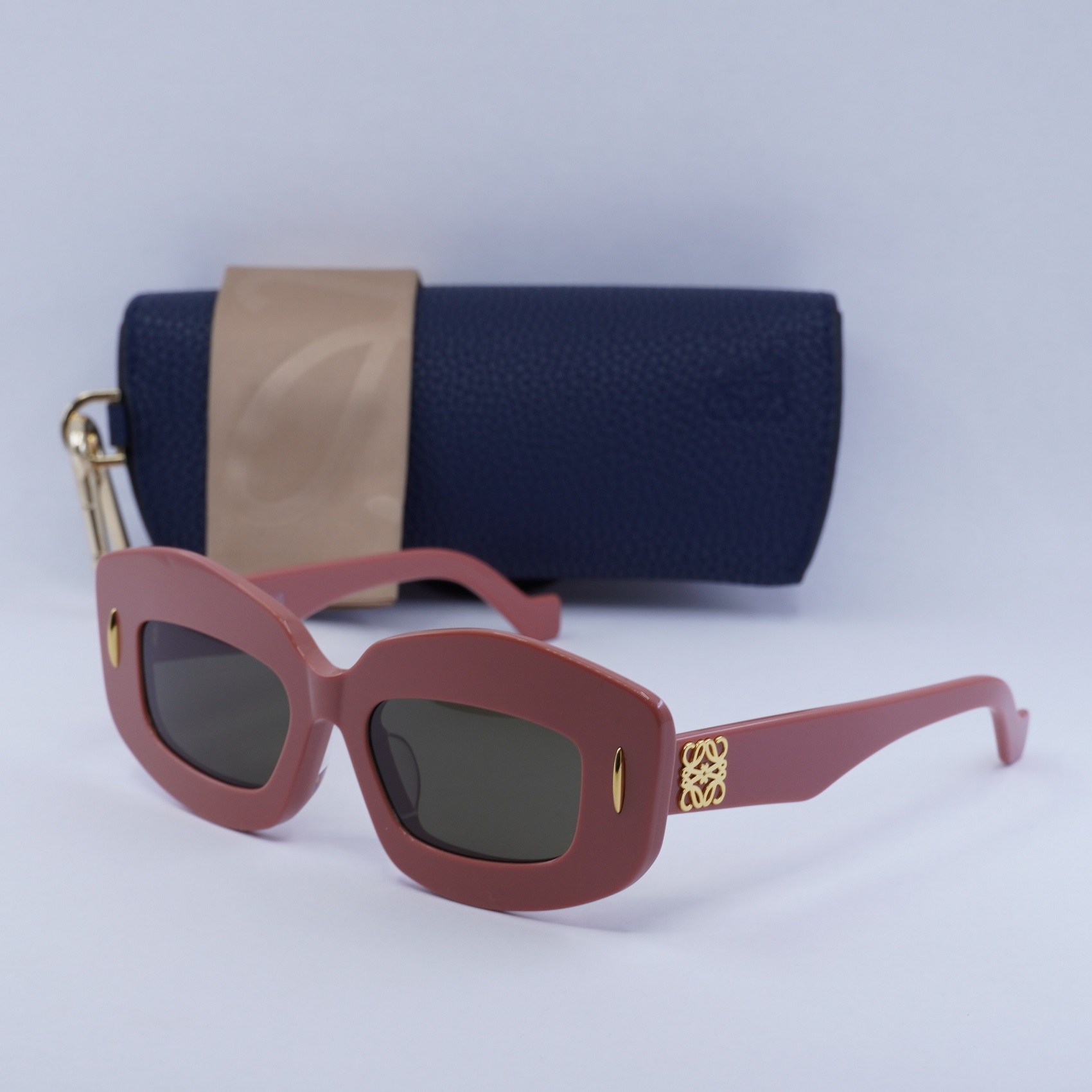 LOEWE LW40114I 72E Dusty Pink/Brown 49-19-140 Sunglasses New  display picture 3