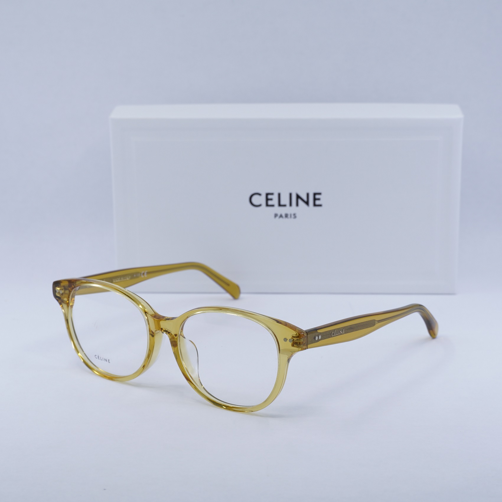 メガネ Celine CL50007F 039 Yellow Transparent Round Frames AAA01011.jpg