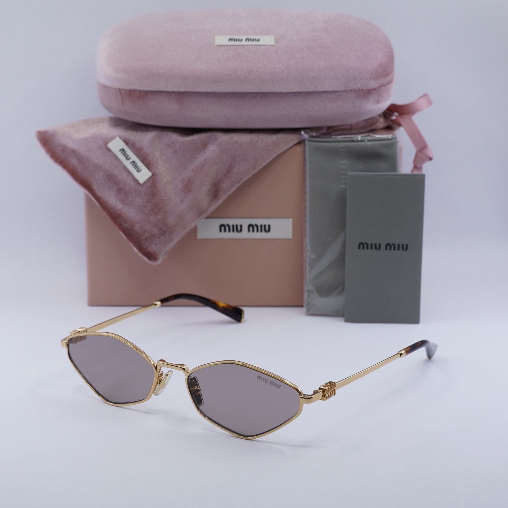 MIU MIU MU56ZS 5AK20I Gold/Light Purple Brown 56-17-140