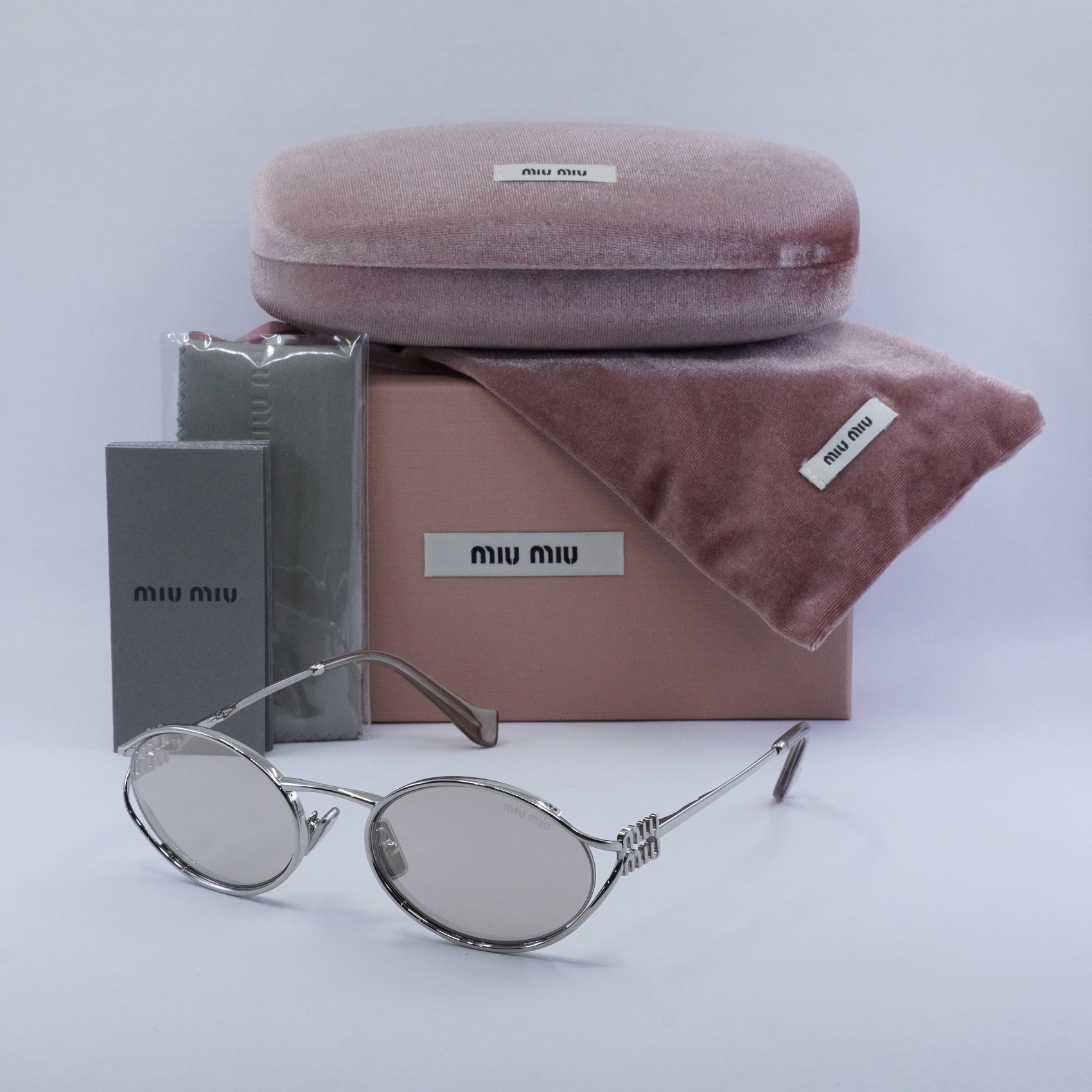 New MIU MIU MU52YS 1BC10F Silver/Pale Gold Mirror 54-21-125