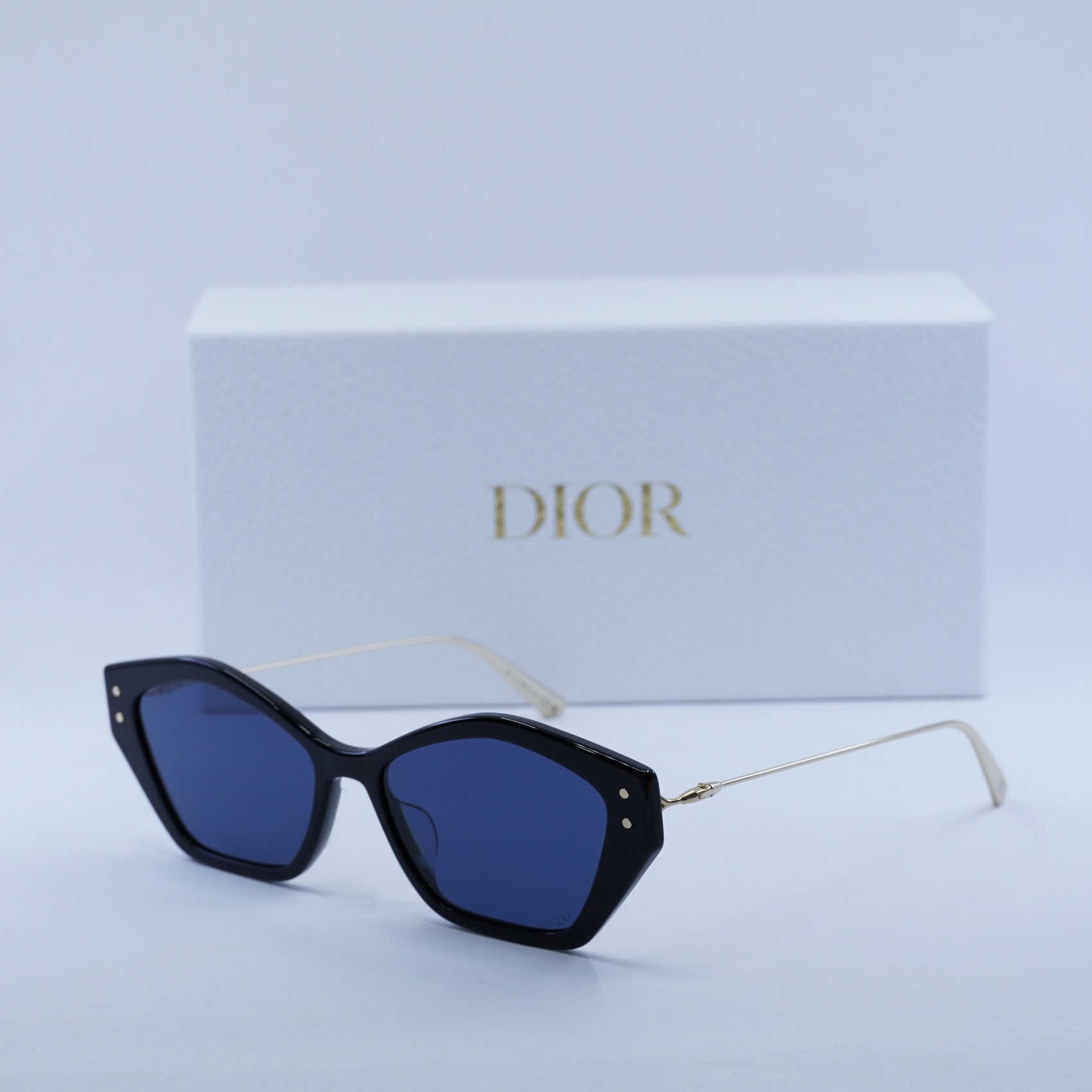 New Dior MISSDIOR S1U 12B0 Shiny Black/Gold/Blue 56-16-135