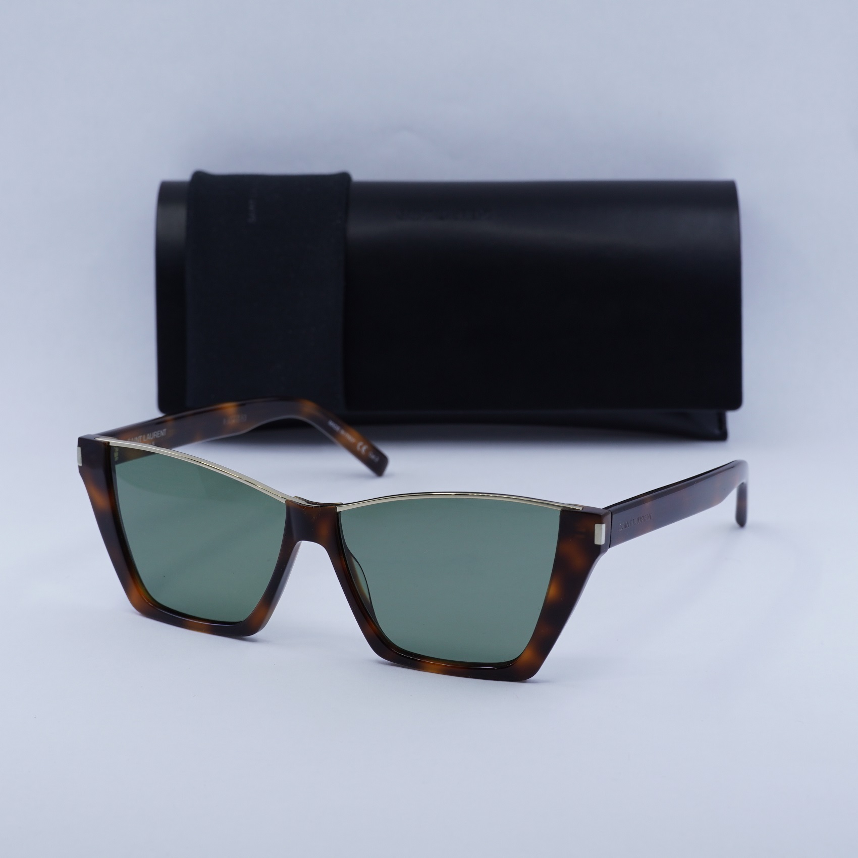 Saint Laurent SL369 KATE 004 Sunglasses Ivory Cat Eye Frame, Grey Lenses Saint Laurent Women main image 2
