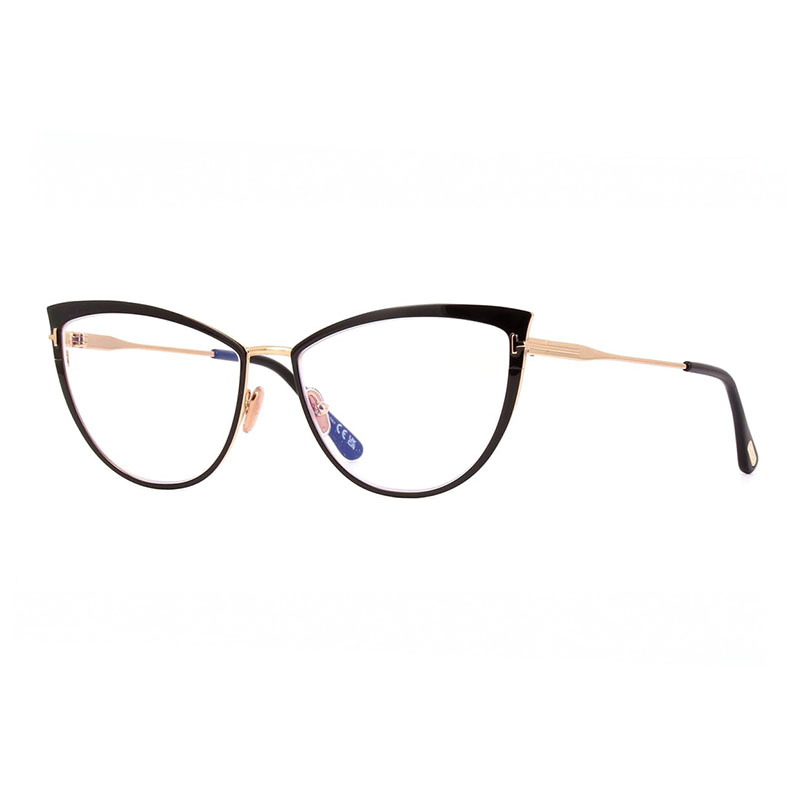Tom Ford FT5877-B 001 Shiny Black/Gold/Clear Blue Light 