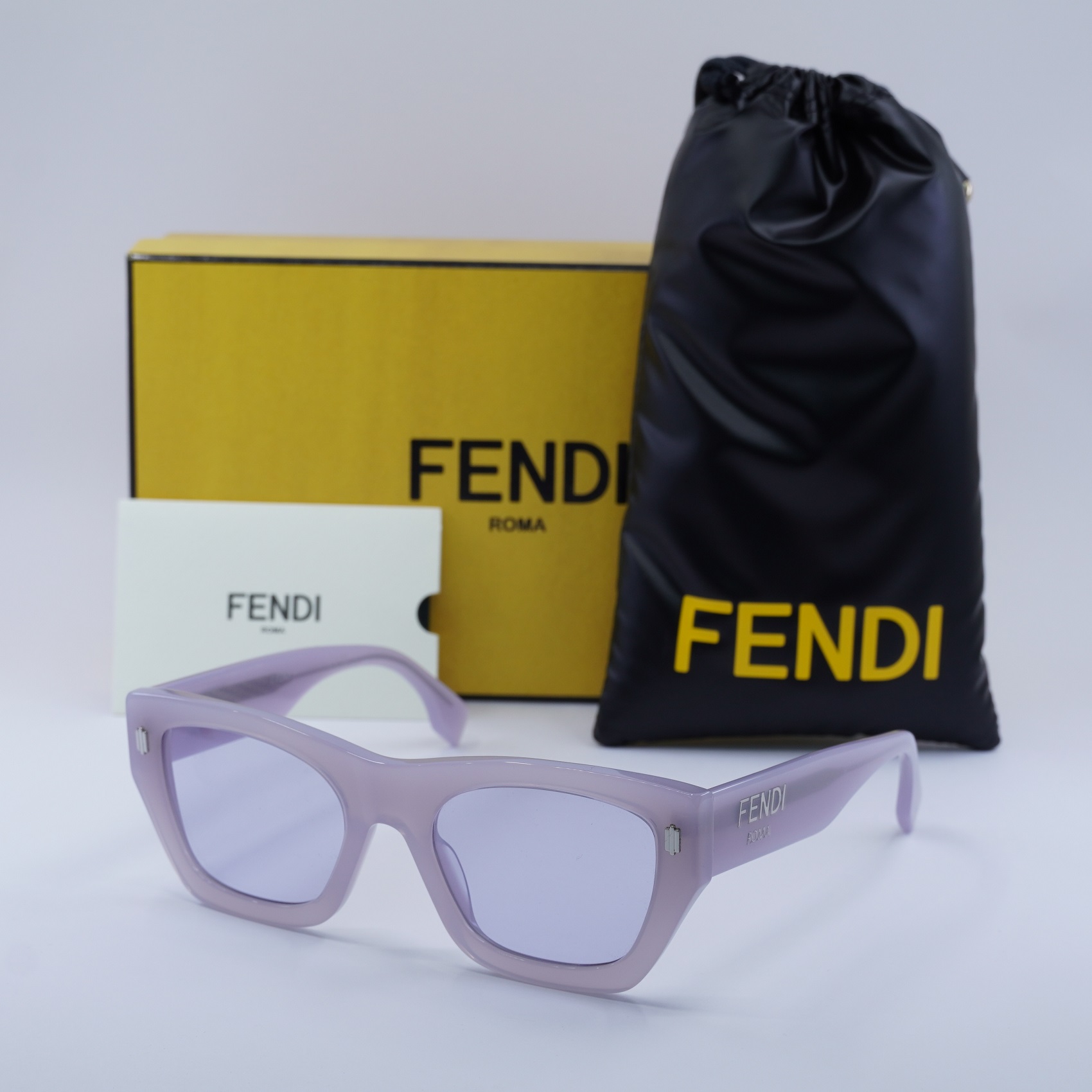 Fendi Women Sunglasses Violet Lilac Square FE40100I 81Y NEW AUTHENTIC FENDI Women main image 3
