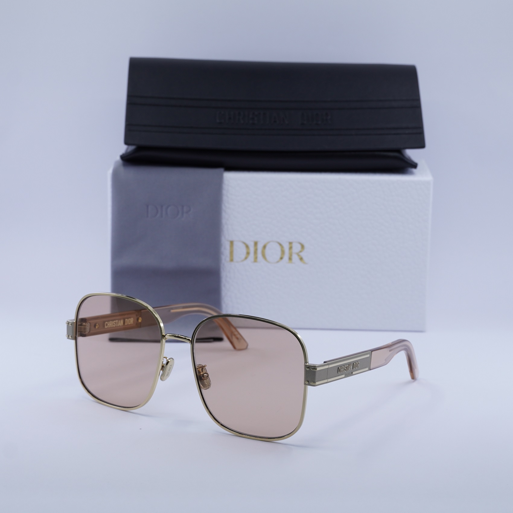 New Dior DIORSIGNATURE S5U B0L0 Shiny Gold/Nude 60-18-140 
