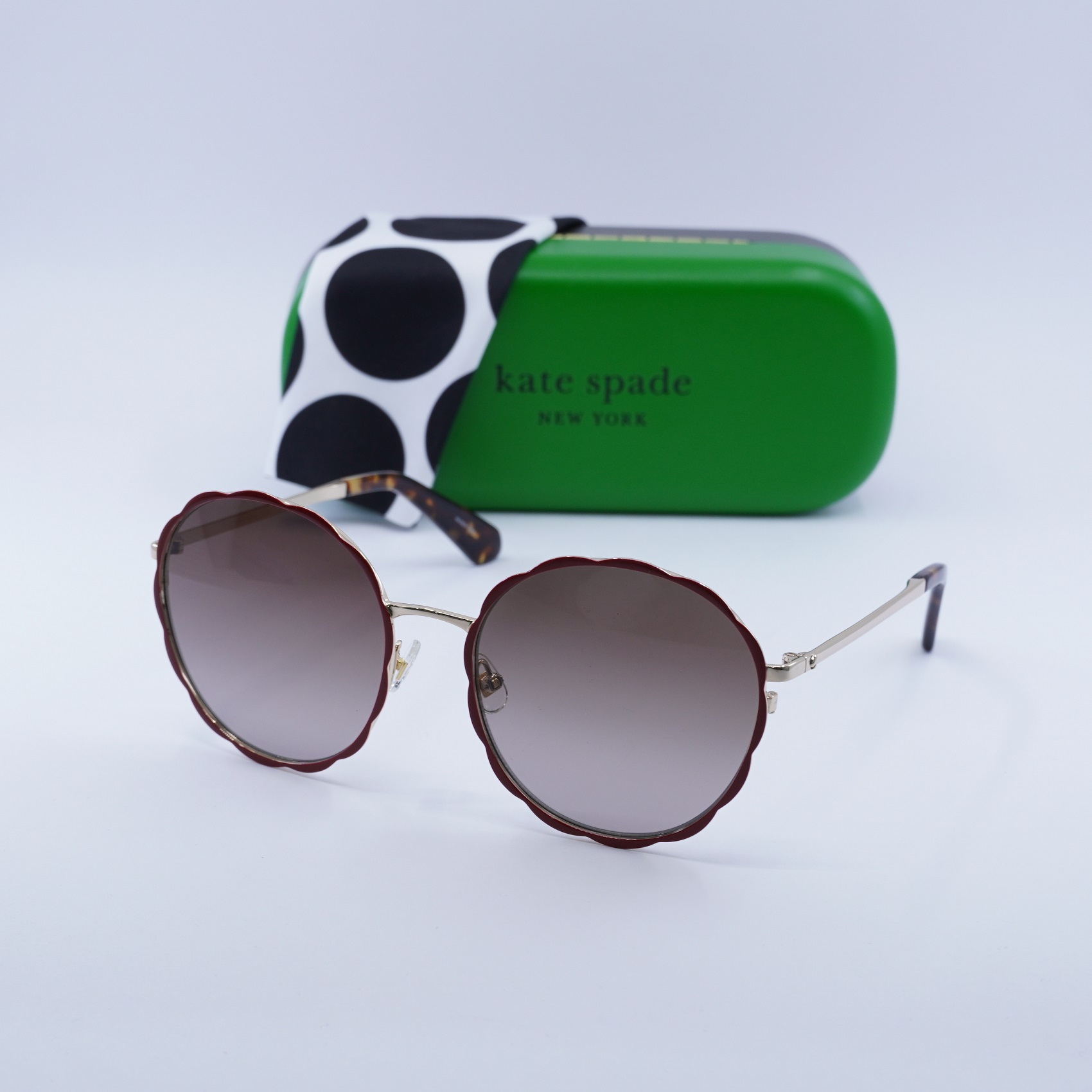 Kate Spade Cannes/G/S 57-18-140 sunglasses - Grey Gradient lenses Kate Spade CANNES/G/S 0C9A HA Red/Gold/Brown Gradient 57-18  main image 2