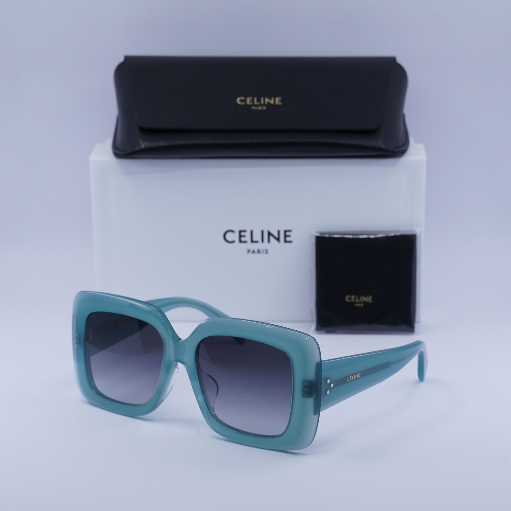 New, CELINE Sunglasses CL40263F 01A Authentic Celine Celine 3 Dots Smoke Square Ladies Sunglasses CL40263F  main image 3