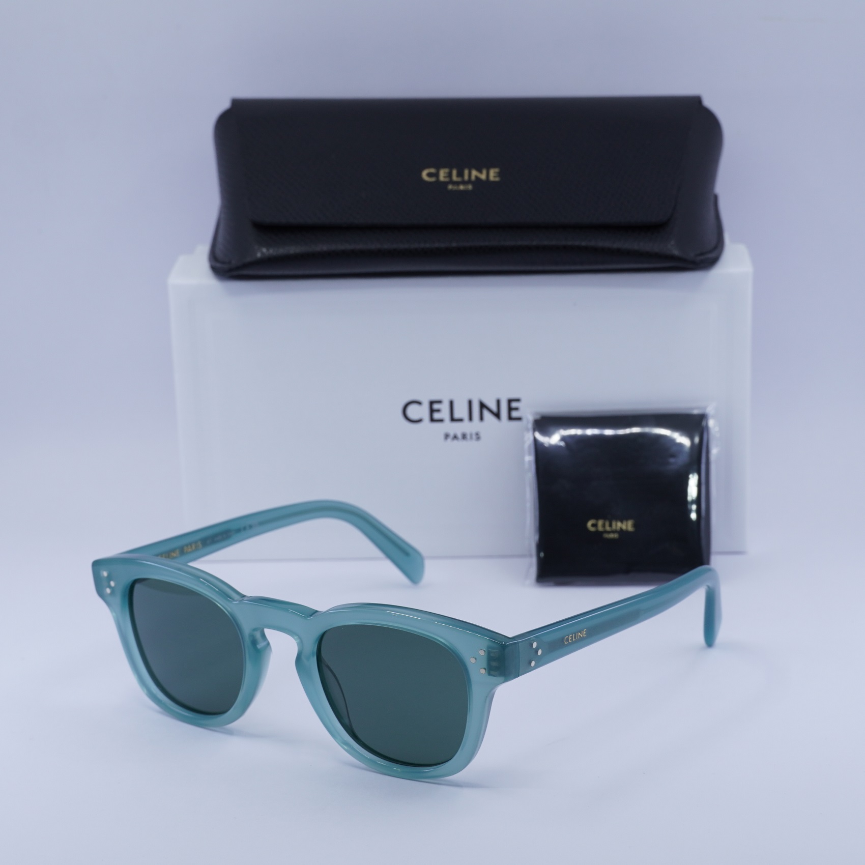 Celine CL40233I 93N Shiny Lime Transparent/Green 49-23-145 