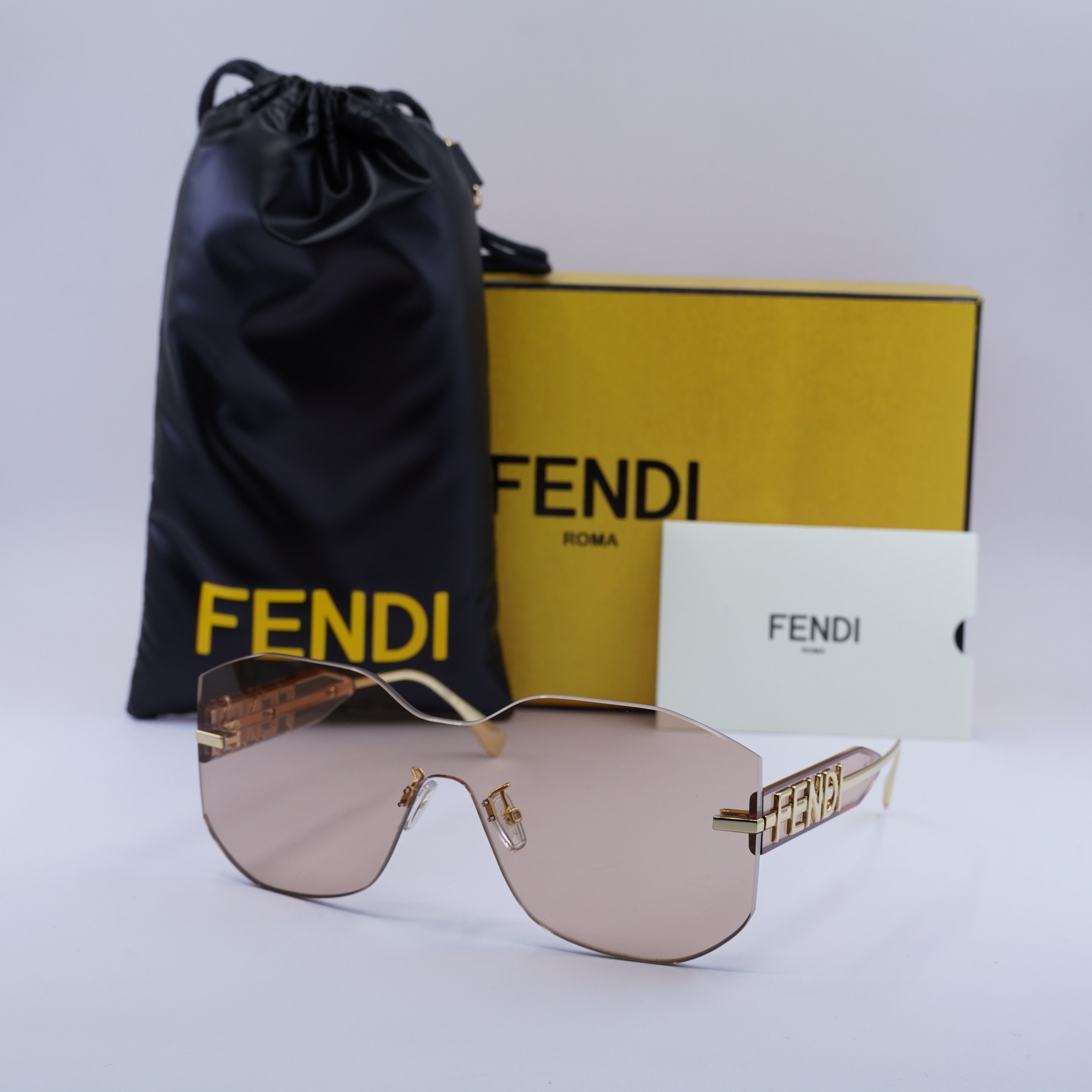 NEW FENDI GOLD PINK WOMEN SUNGLASSES FENDI FE40067U 30S NEW FENDI SUNGLASSES FE40067U 30S GOLD/PINK EYEWEAR main image 2