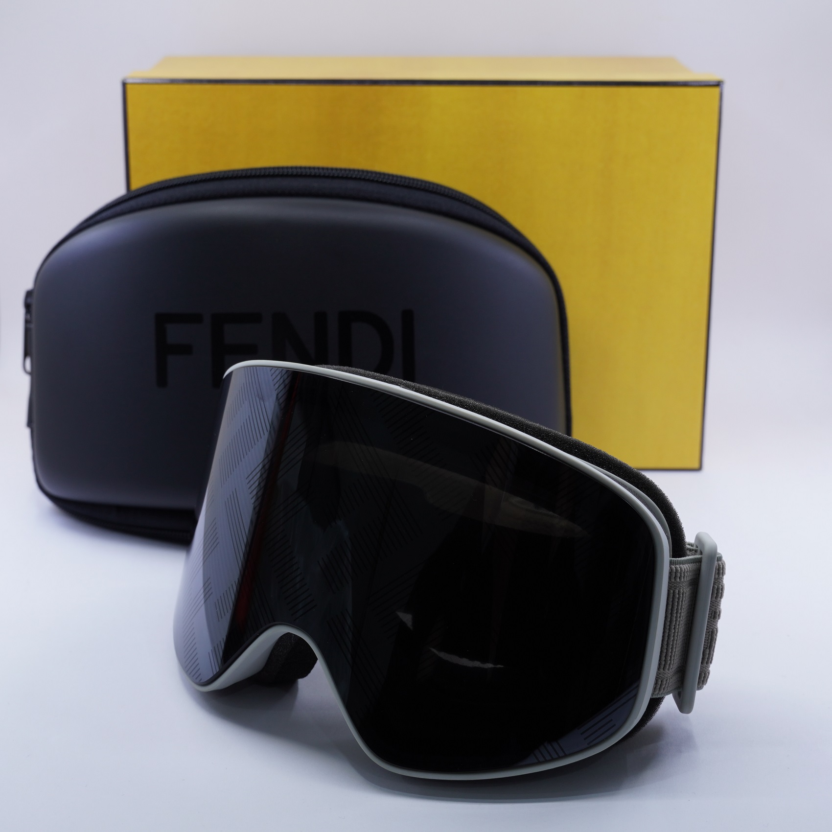 New Fendi FE40152U SKI MASK 20C Matte Grey/Grey Pattern with  display picture 1
