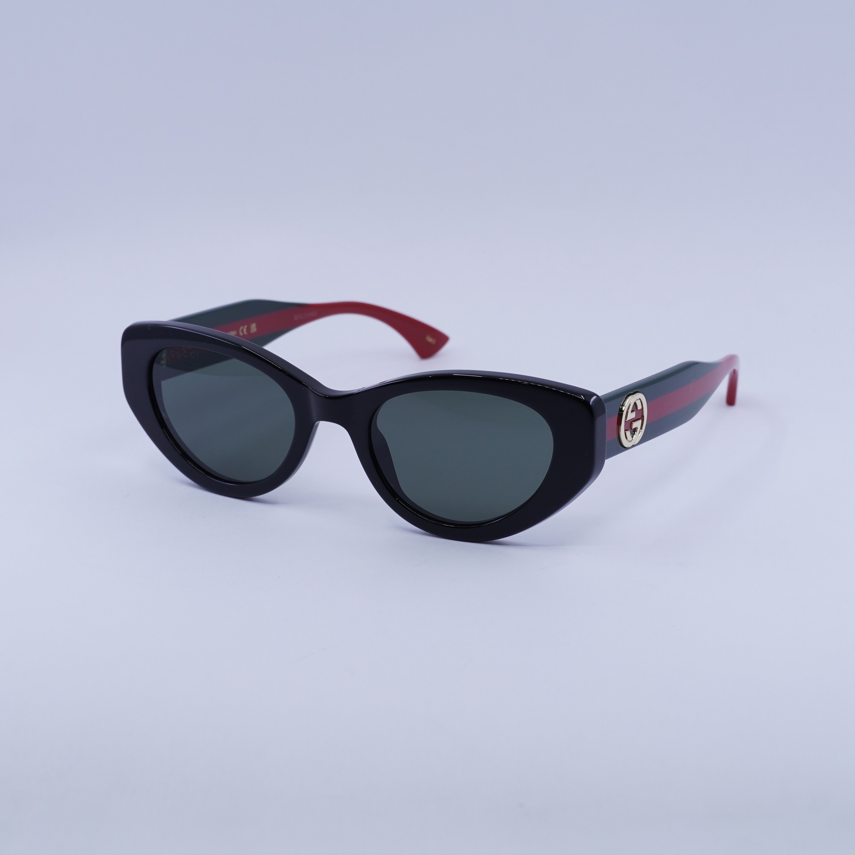 Gucci GG1862S 001 Shiny Black/Green/Red/Grey 52-21-145 Sunglasses