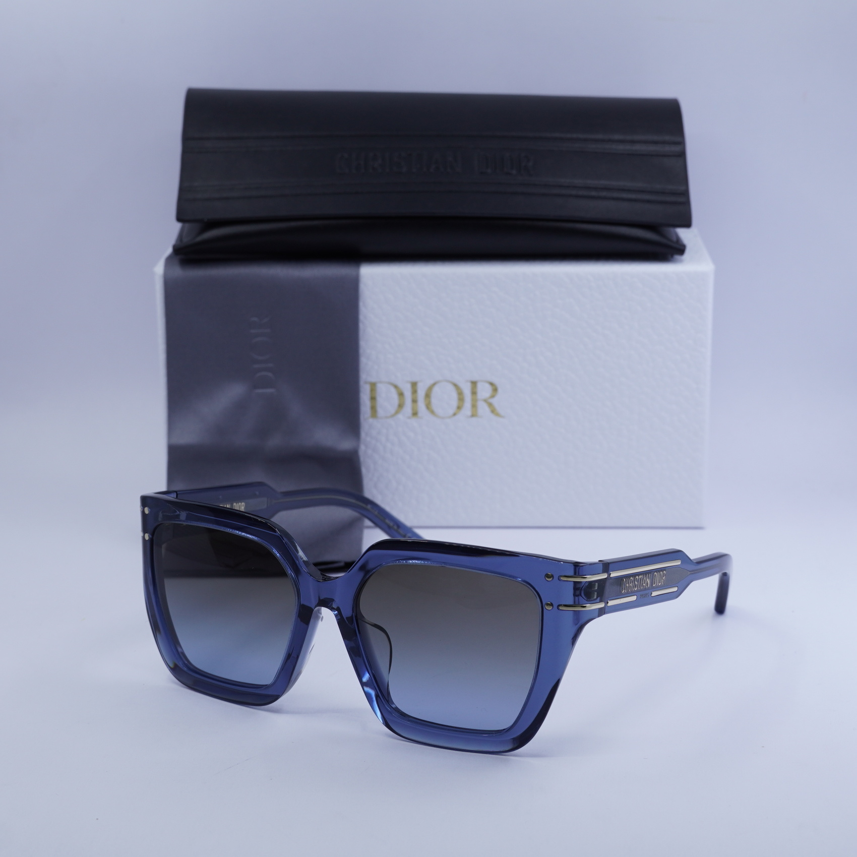 Dior DIORSIGNATURE S10F 30F2 Shiny Transparent Blue/Bordeaux