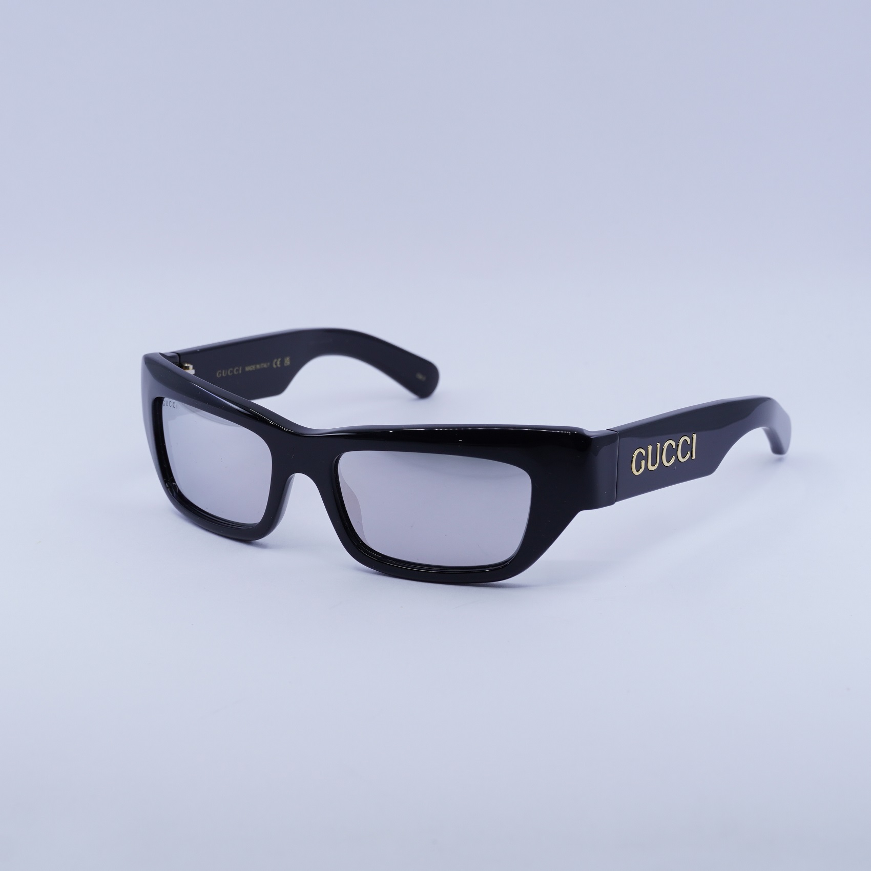 Gucci GG1296S 002 Shiny Black/Grey with Silver Mirror 55-18  display picture 1