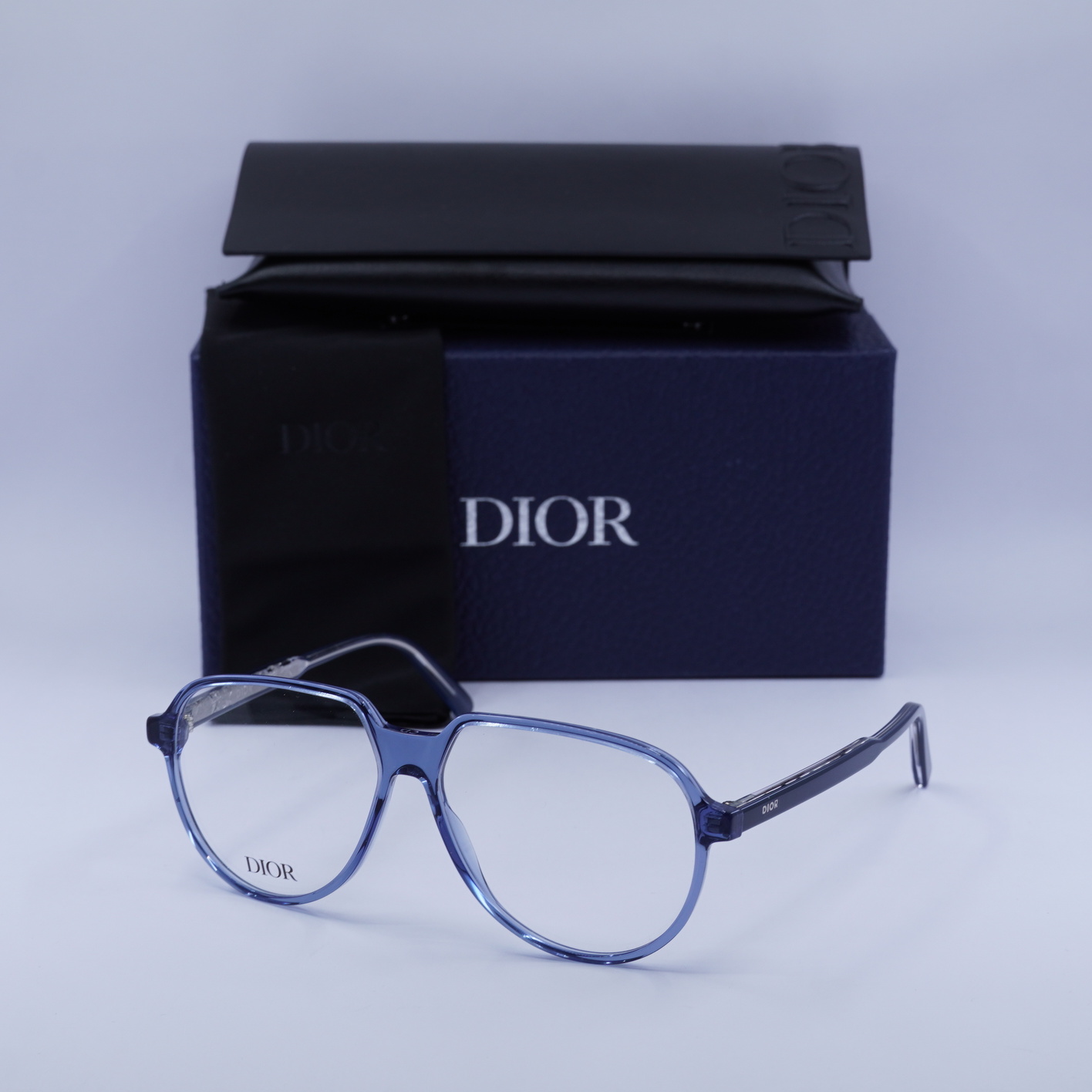Dior INDIOR O A1I 3000 Transparent Blue 58mm Eyeglasses New  display picture 2