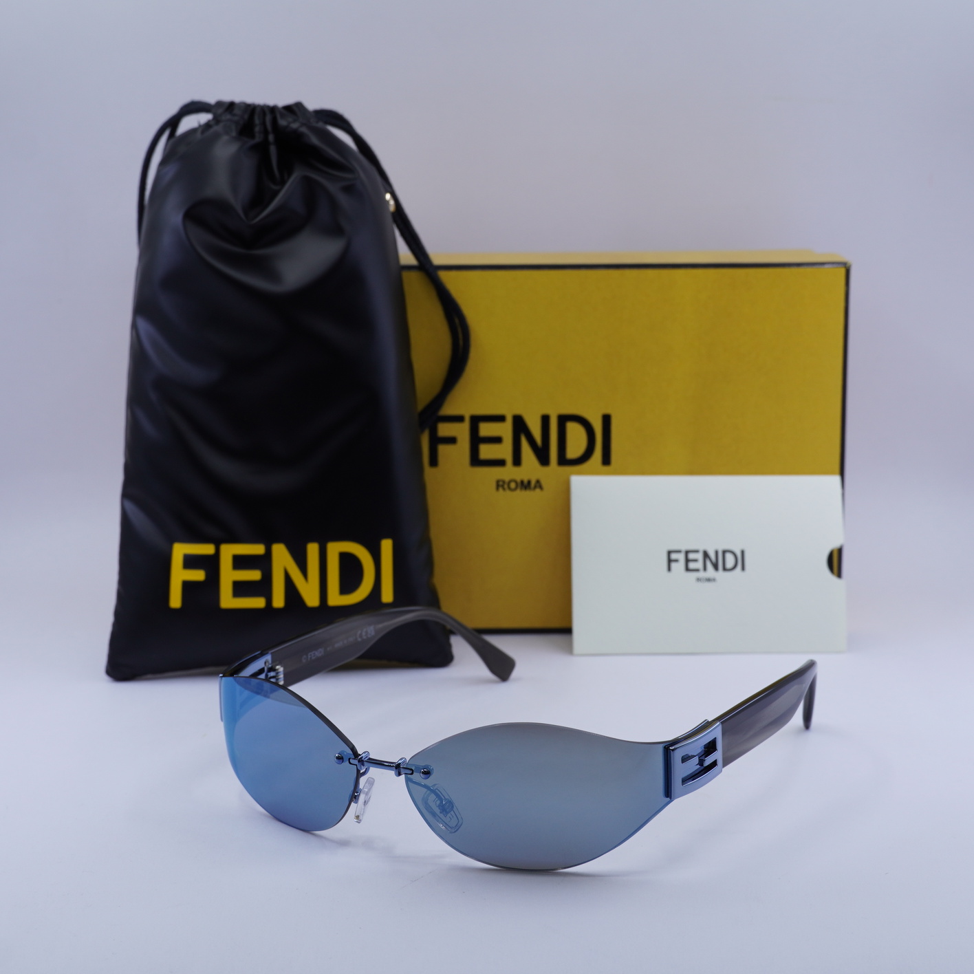 NEW FENDI SUNGLASSES FE40159U 84C WOMEN OVAL GREY EYEWEAR Fendi Baguette FE40159U Oval Sunglasses | Fashion Eyewear main image 2