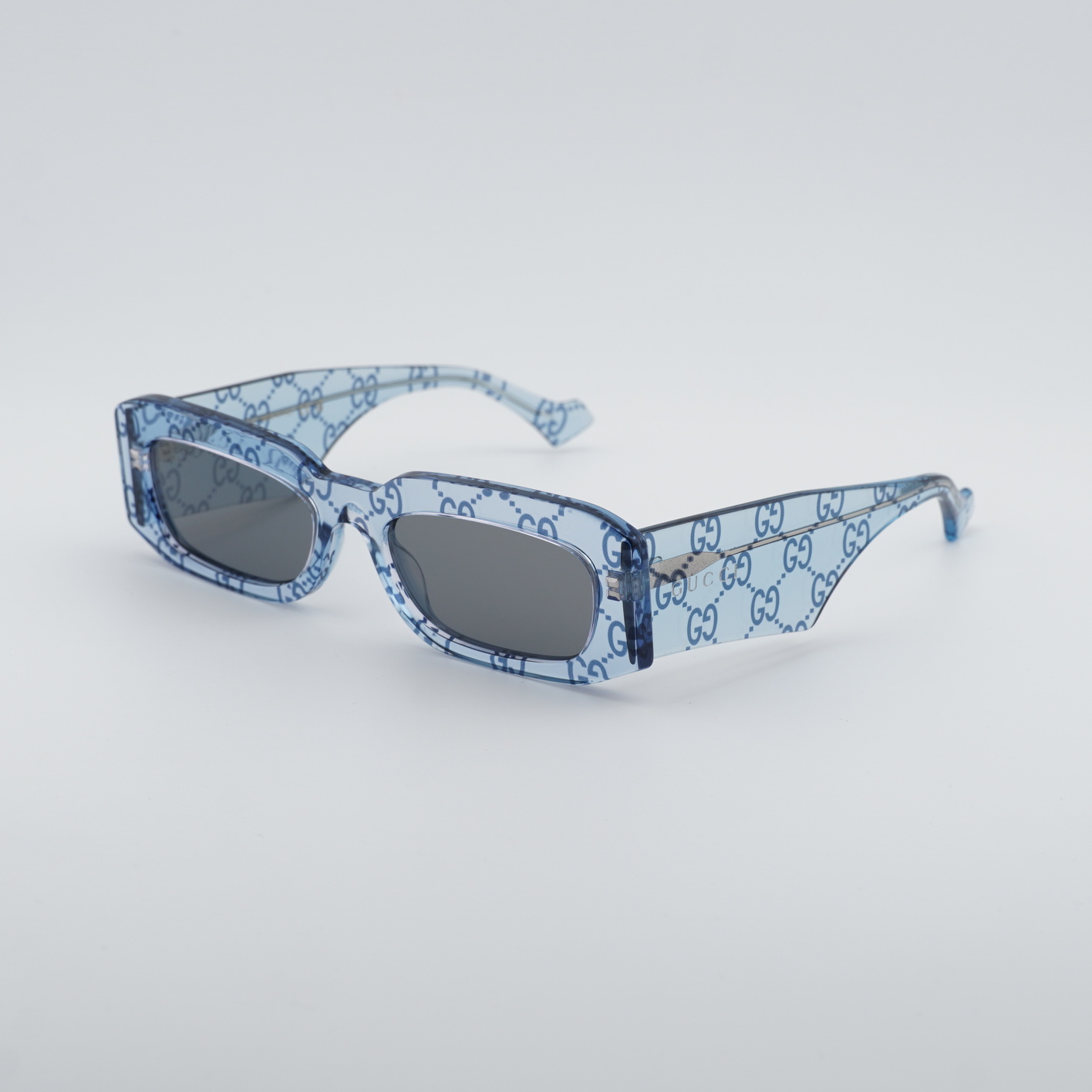 Gucci GG1426S 006 Light Blue with GG Pattern/Grey with Silver