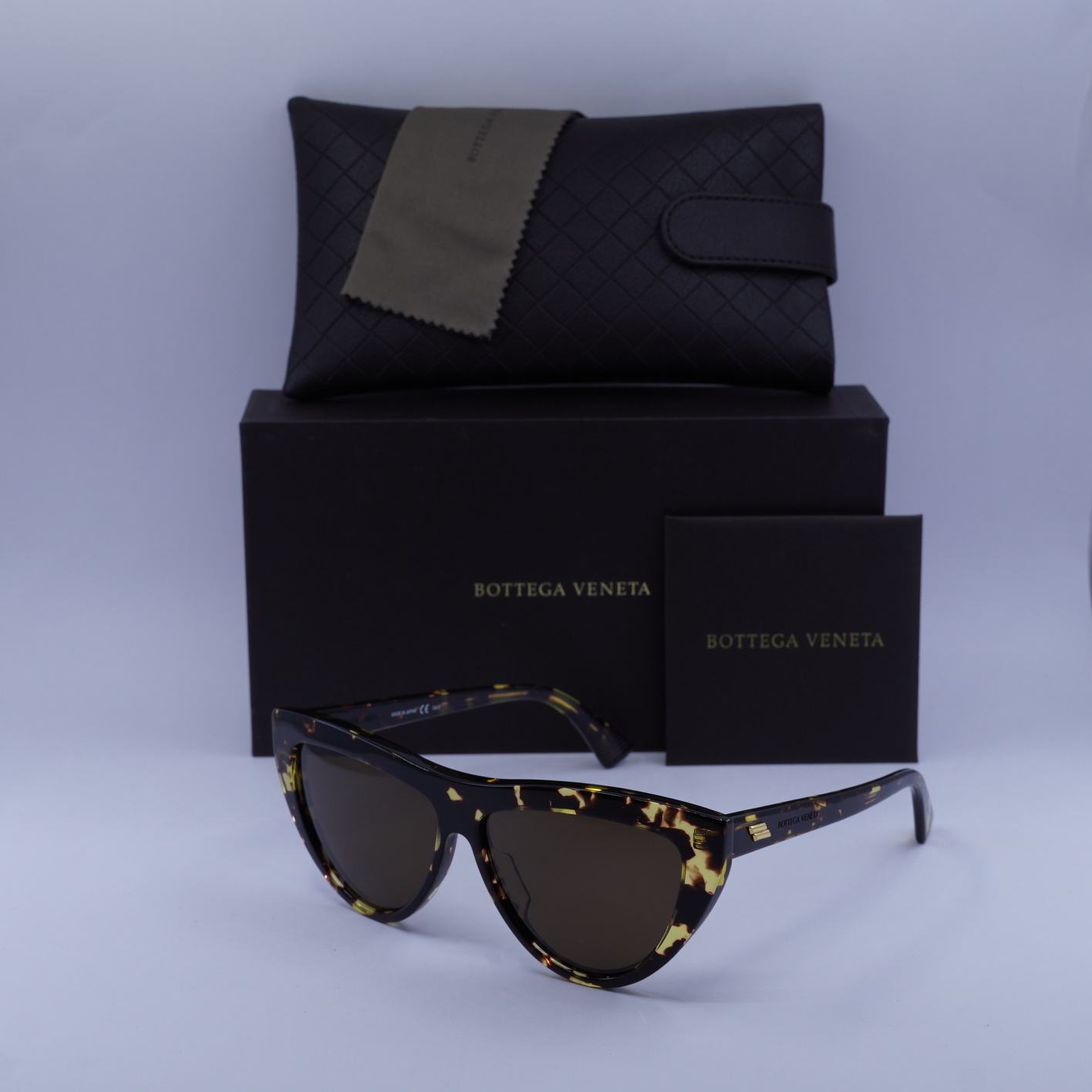 New Bottega Veneta BV1018S 002 Havana/Brown 57-13-145  display picture 3