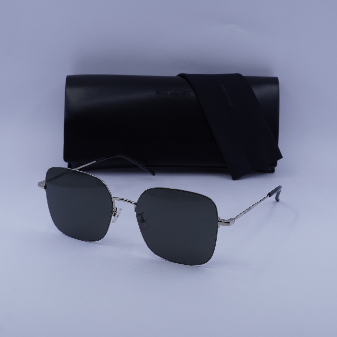 Saint Laurent SL410 WIRE 002 Sunglasses Black Square Frame, Black Lenses SAINT LAURENT EYEWEAR Square-frame acetate sunglasses | NET  main image 2