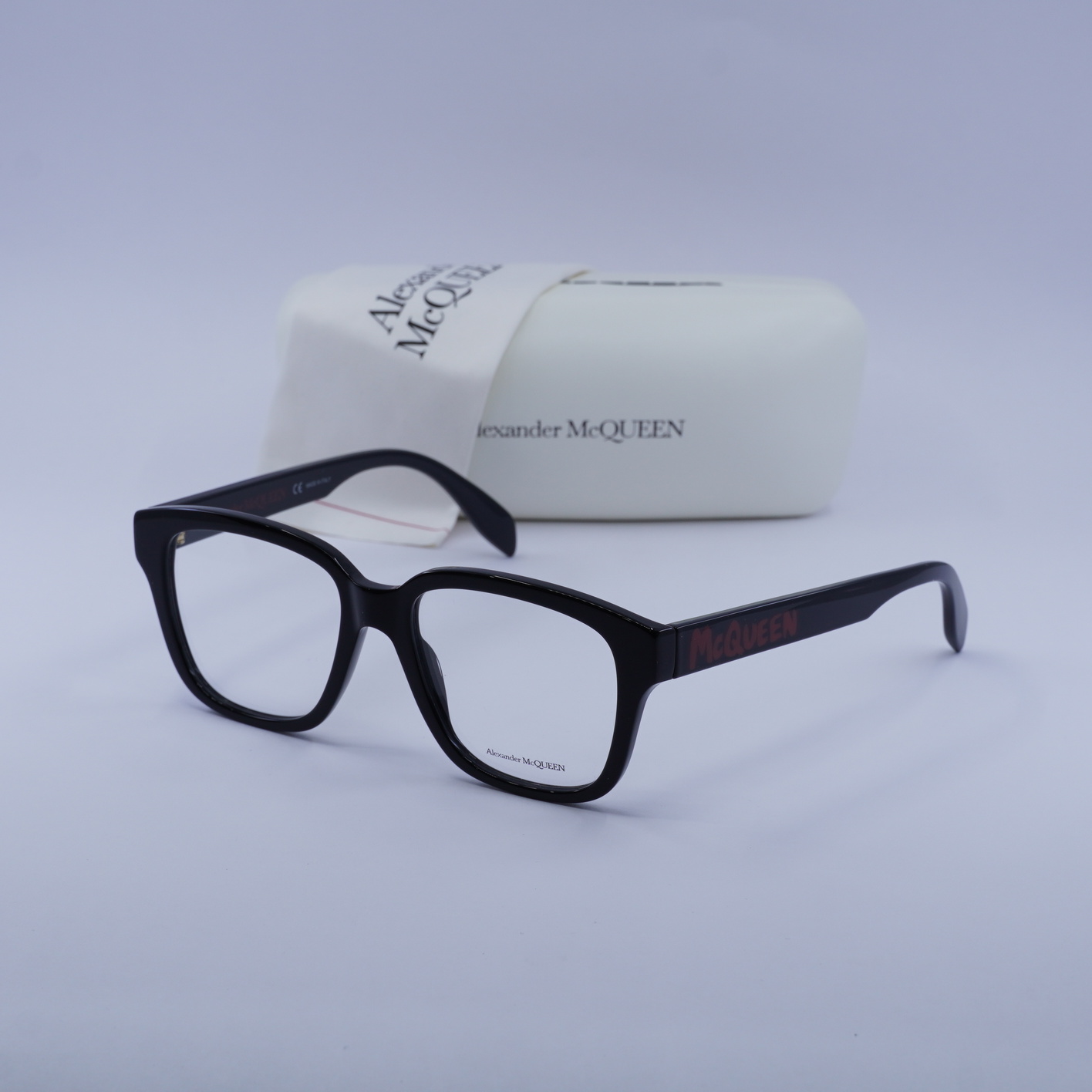 NEW ALEXANDER MCQUEEN EYEGLASSES AM0333O 002 BLACK WOMEN SQUARE EYEWEAR Amazon.com: Alexander McQueen Square/Rectangle Sunglasses  main image 3