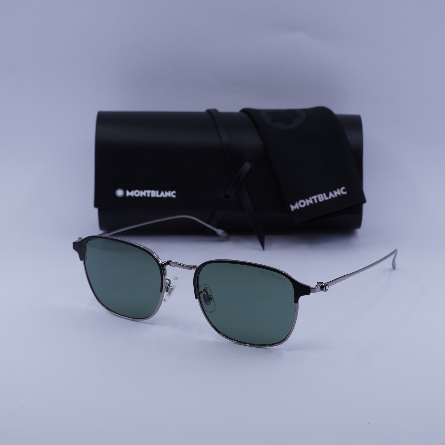 Montblanc Unisex Silver Green Sunglasses 54mm – Authentic Montblanc Sunglasses & Sunglasses Accessories for Women for  main image 4