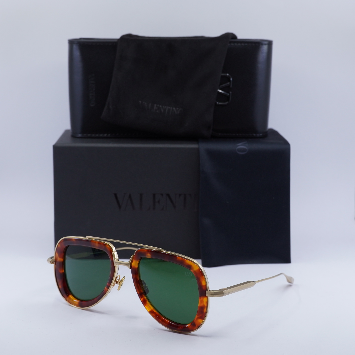 Valentino V-LSTORY VLS-129C Honey Havana/Gold/Green 50-21-140