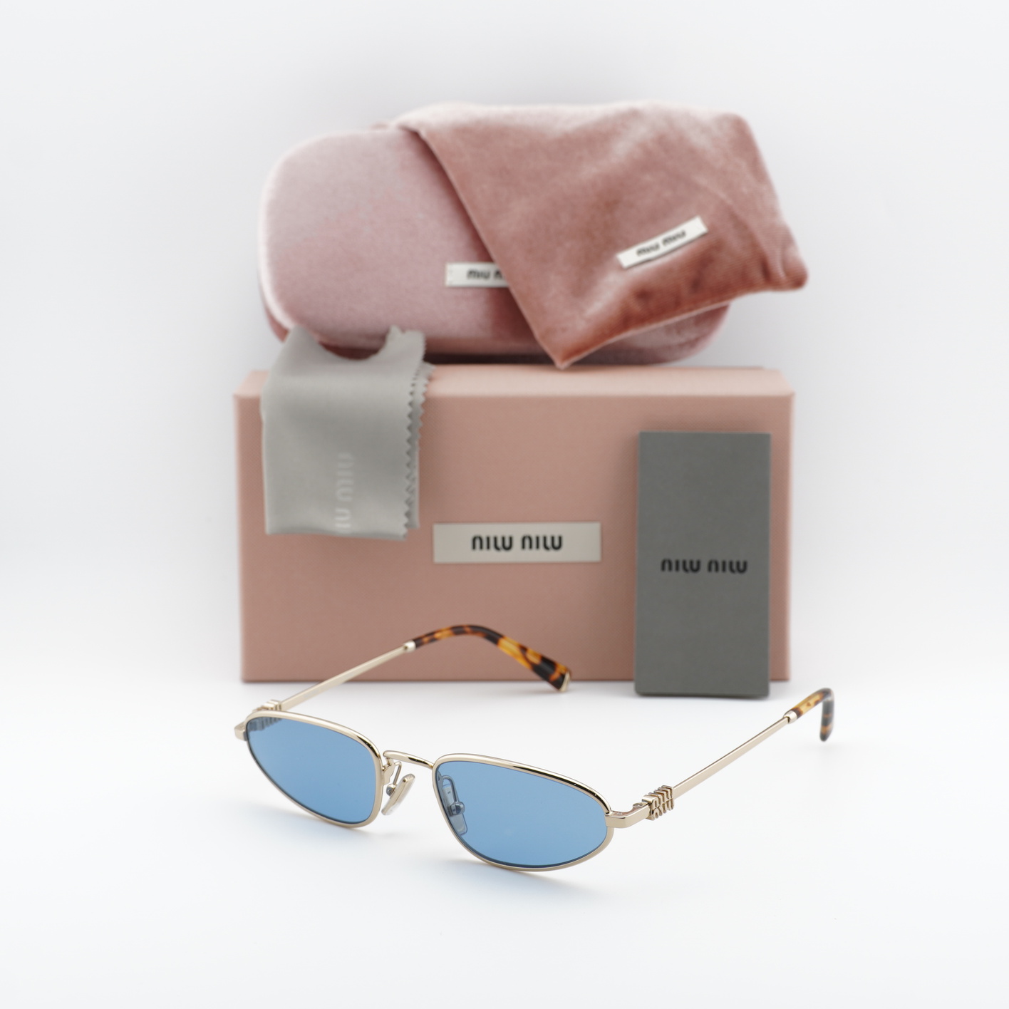Miu Miu MUA52S ZVN60O Pale Gold/Light Blue 52-19-140 Sunglasses