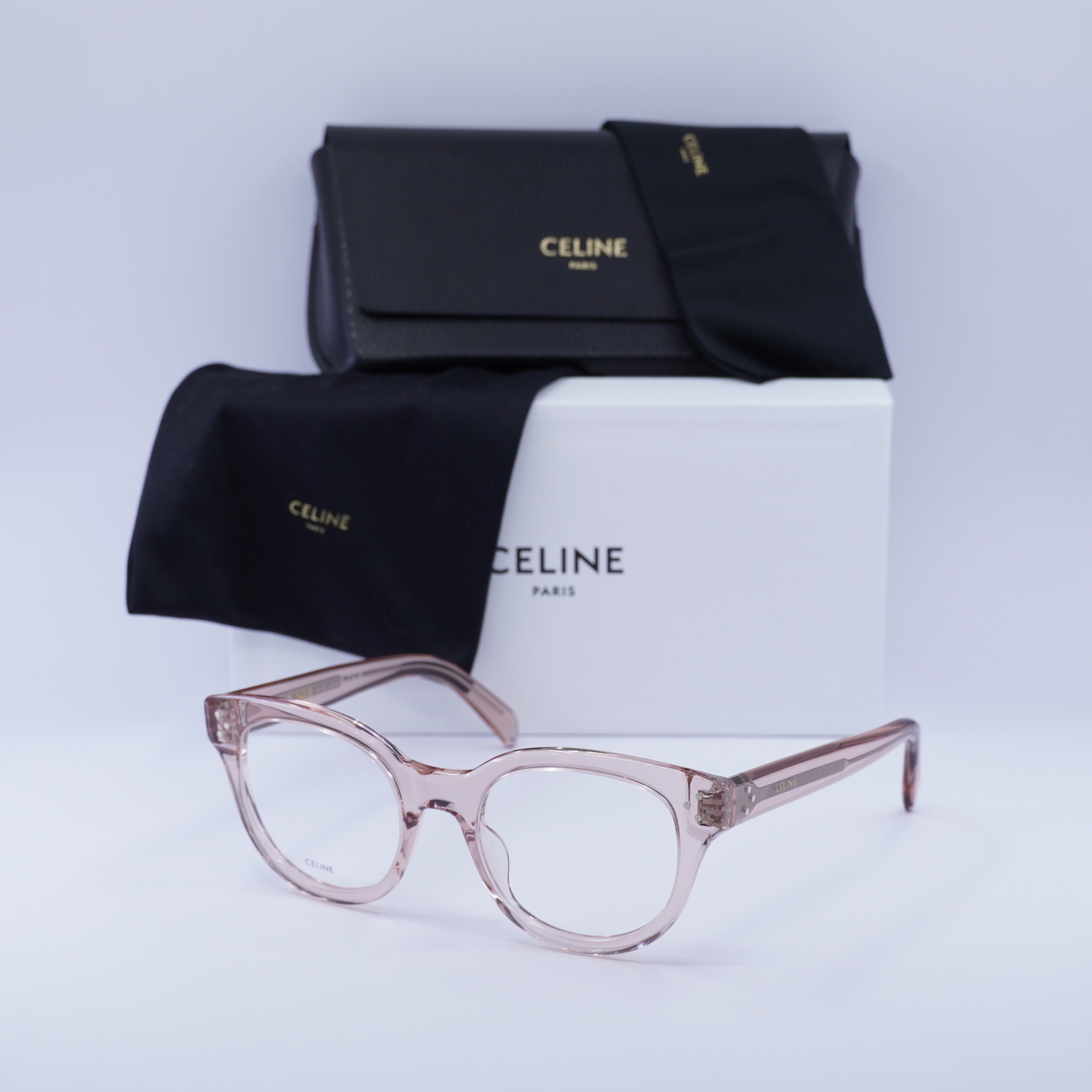 Celine CL50109I 072 Shiny Light Pink 51mm Eyeglasses New 