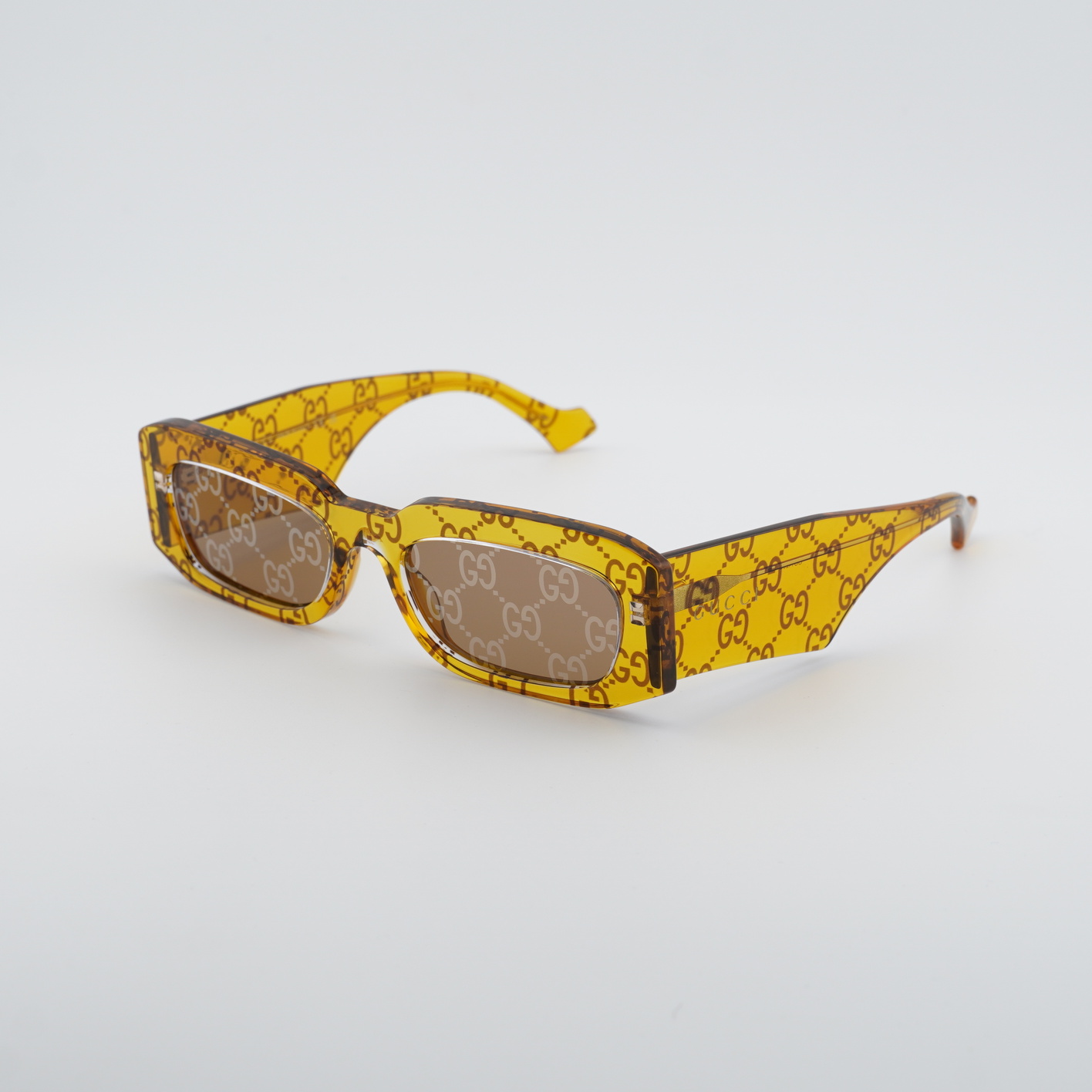 Gucci GG1426S 007 Transparent Yellow with GG Pattern/Brown with GG