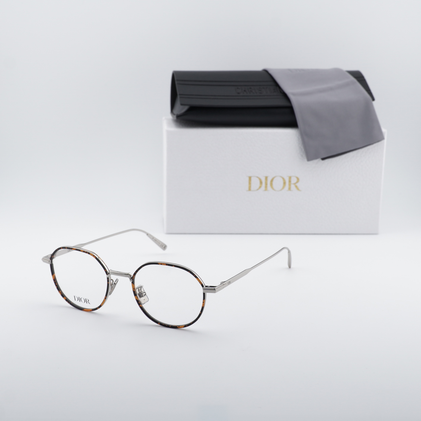 NEW Dior DIORBLACKSUITO R3U F500 Silver/Havana 49mm Eyeglasses | eBay