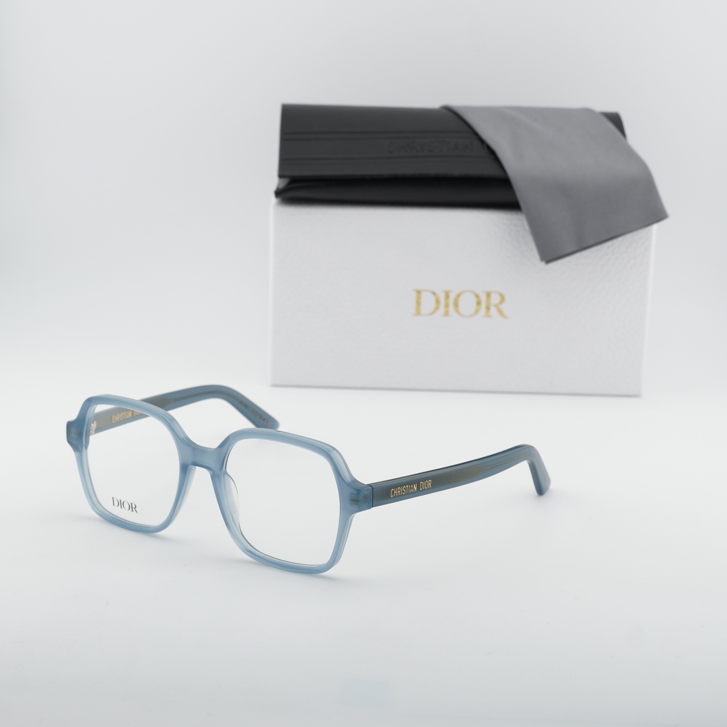 NEW Dior DIORMIDNIGHT O S1I 8000 Shiny Light Blue 53mm Eyeglasses