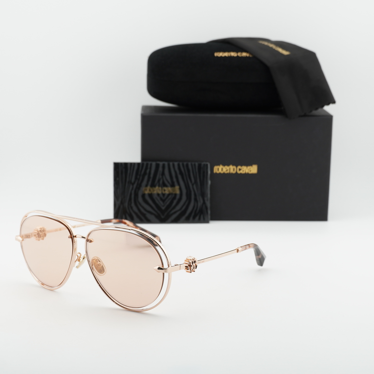 Roberto Cavalli SRC032M 8FCG Aviator Sunglasses - Gold/Orange Roberto Cavalli Aviator Sunglasses for Women for sale | eBay main image 3