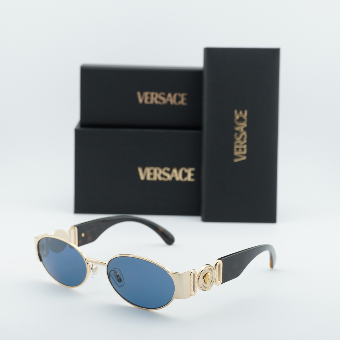 New Versace VE2299 100280 Gold/Dark Blue 56-18-140  display picture 1