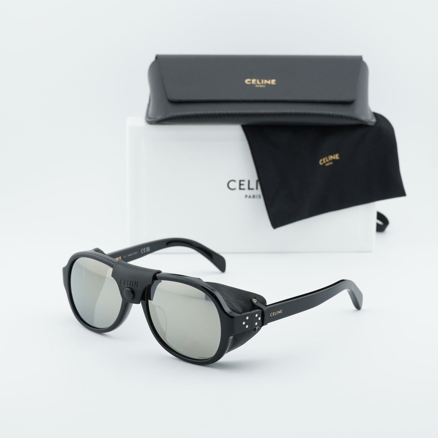 Celine CL40301U 01C Black/Smoke Mirror 56-18-140 Sunglasses  display picture 2