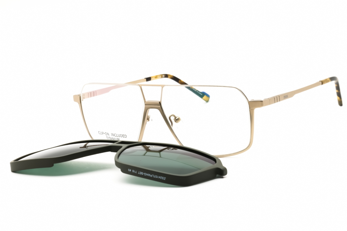 NEW Zeiss ZS24157LP 718 Satin Gold/Matte Green 57mm Eyeglasses | eBay