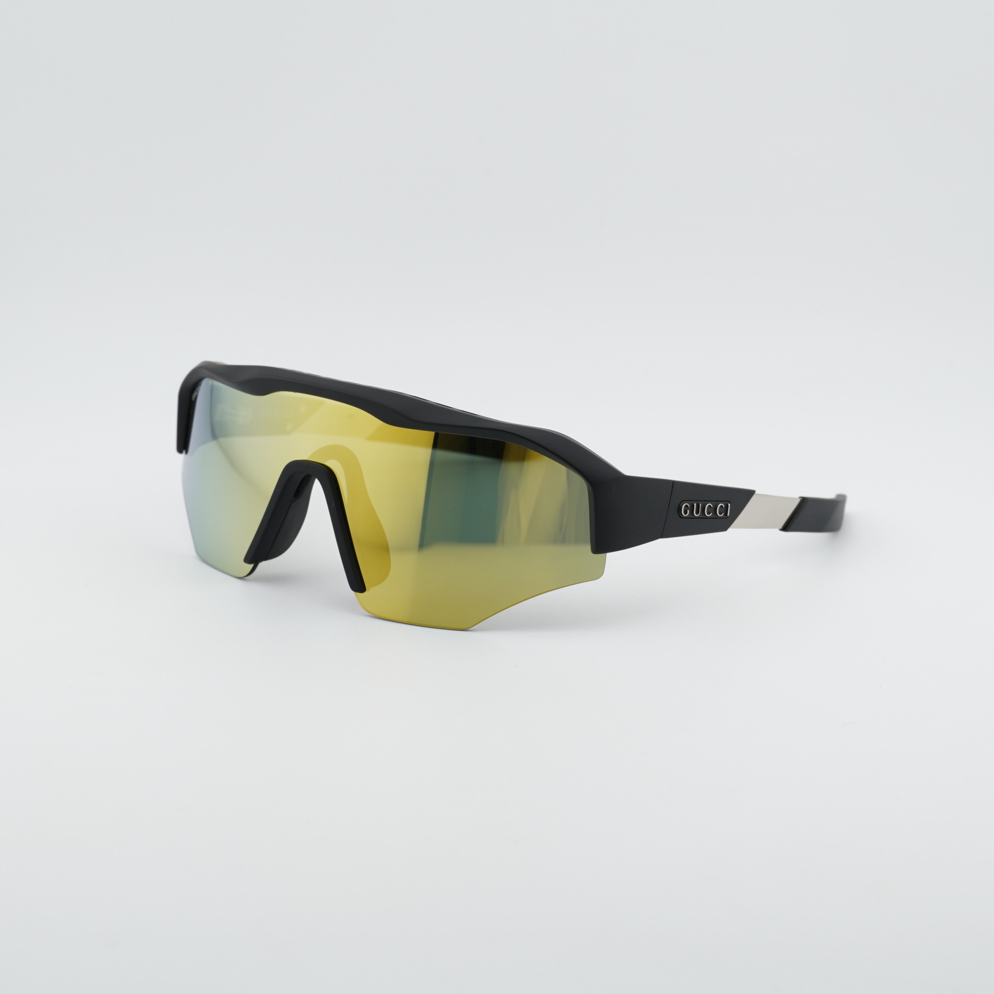 Gucci GG2017S 001 Black/Yellow Mirror 99-1-120 Sunglasses New