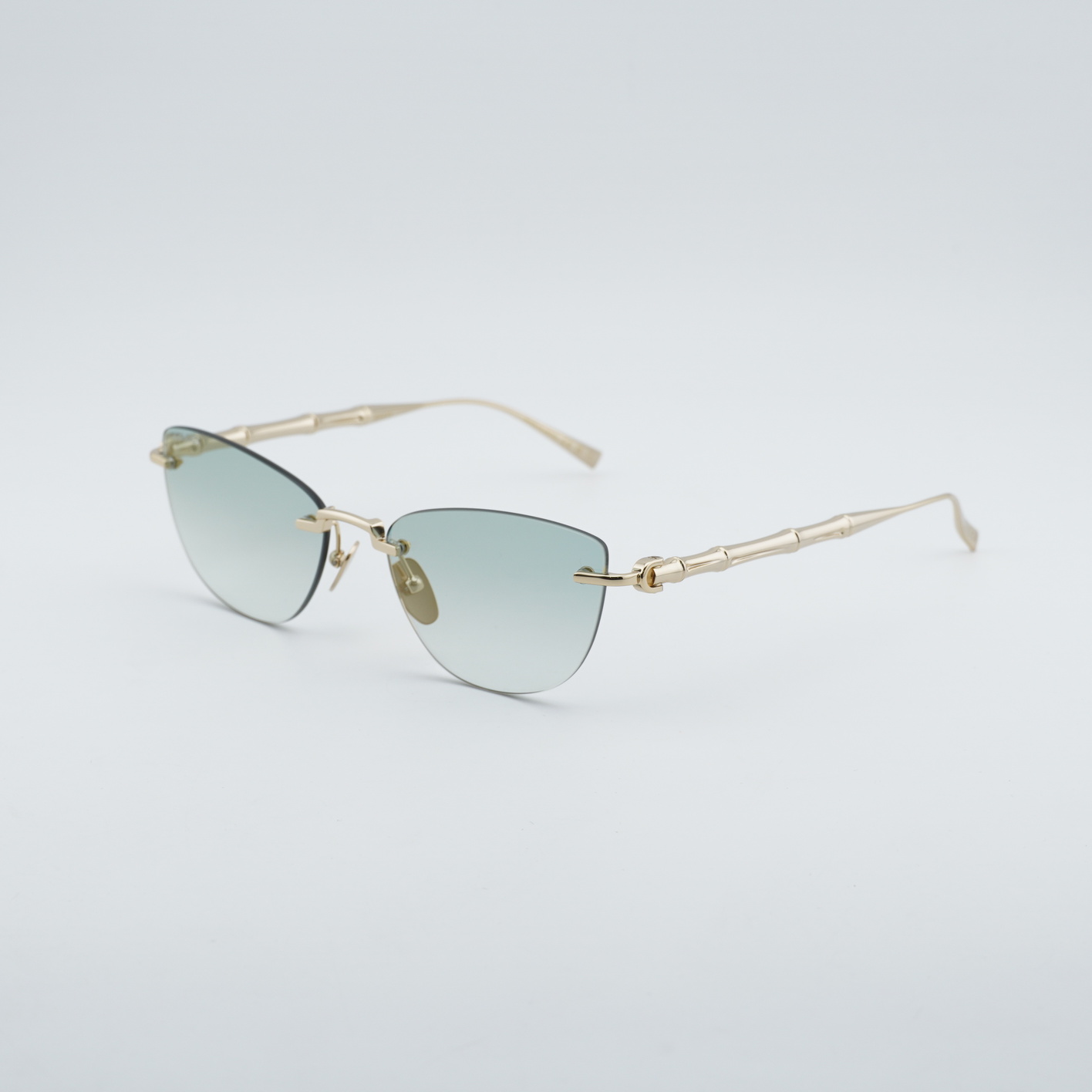 New Gucci GG2063S 003 Shiny Endura Gold/Green Gradient Mirror 55