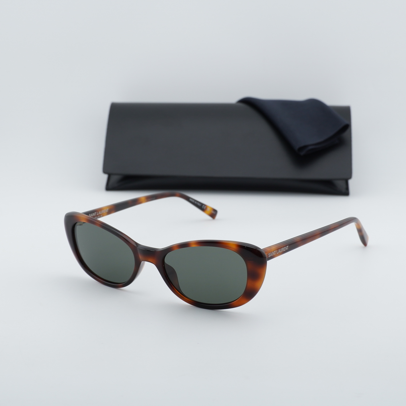 New Authentic Saint Laurent SL1 Havana Havana Grey Sunglasses New Saint Laurent SL M152 003 Havana/Grey 55-19-135  main image 3